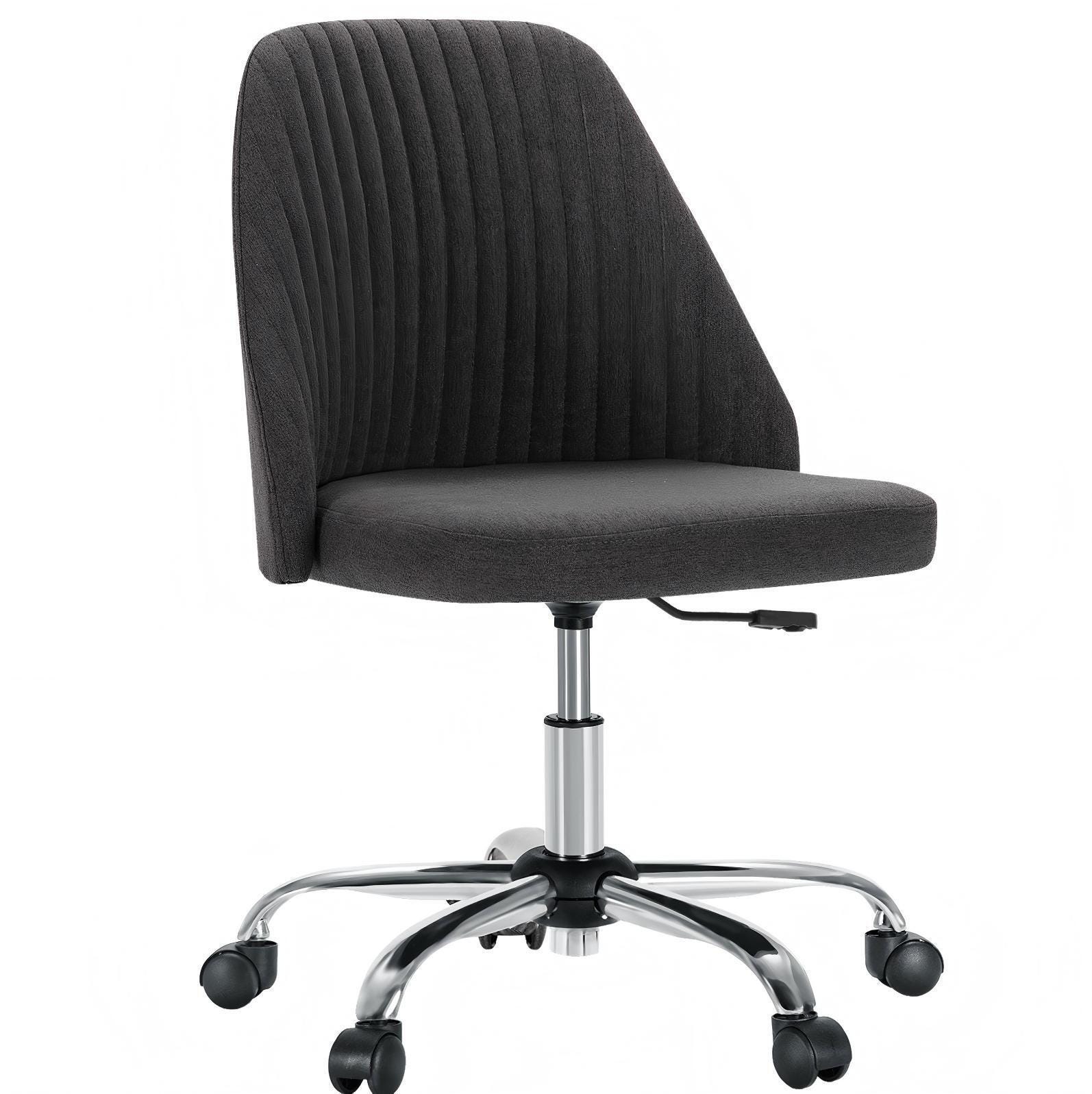 Dovelina Lexcy Armless Home Office Desk Chair, Dark Gray, large