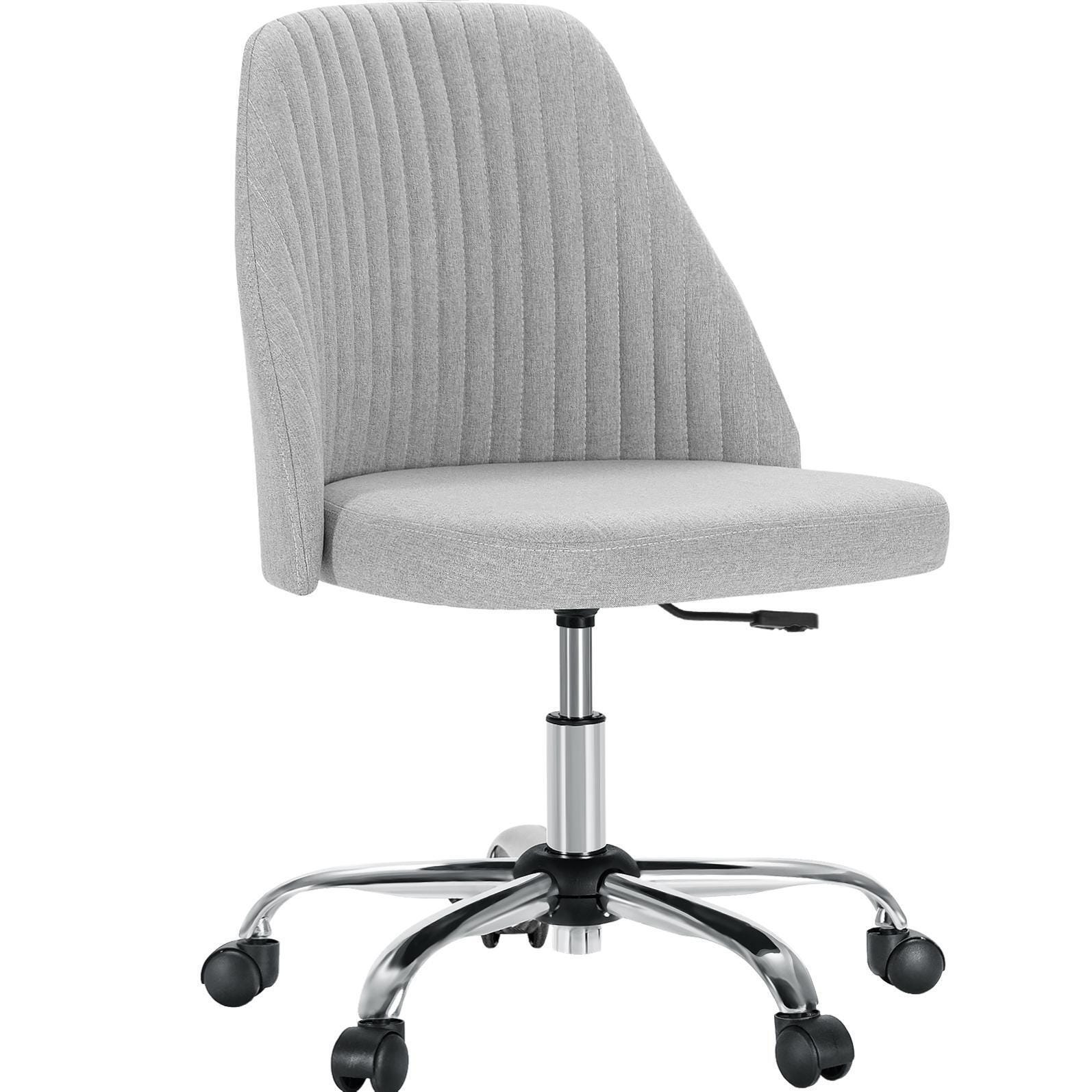 Dovelina Lexcy Armless Home Office Desk Chair, Gray, large