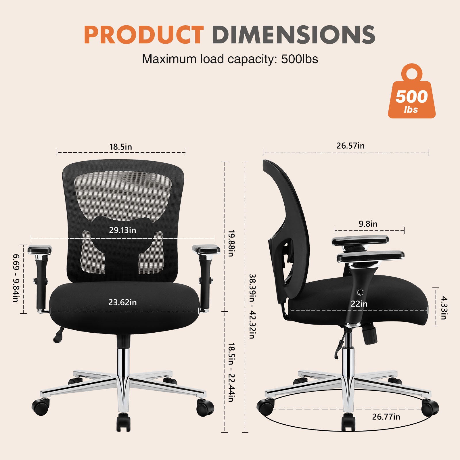 Dovelina Lexcy High Back Home Office Desk Chair, , large
