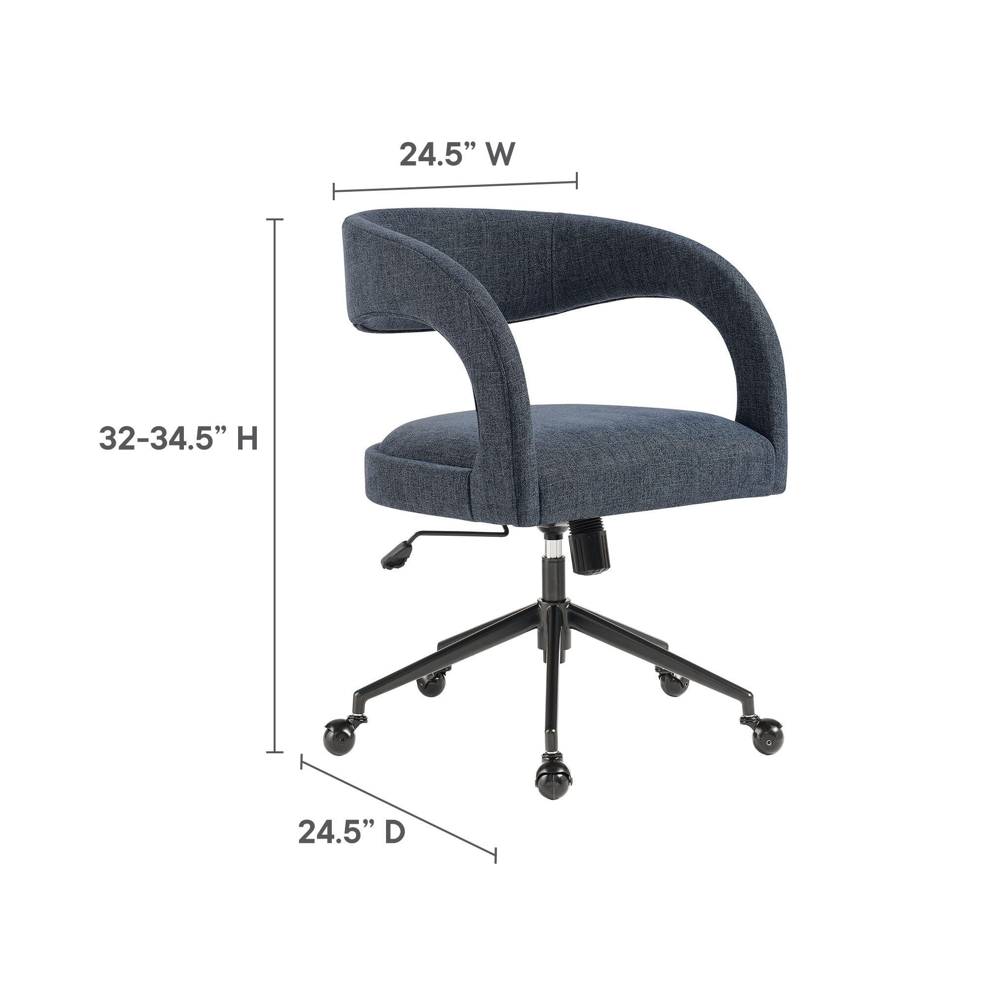 Modway Pinnacle Upholstered Home Office Desk Chair, Slate Blue, large