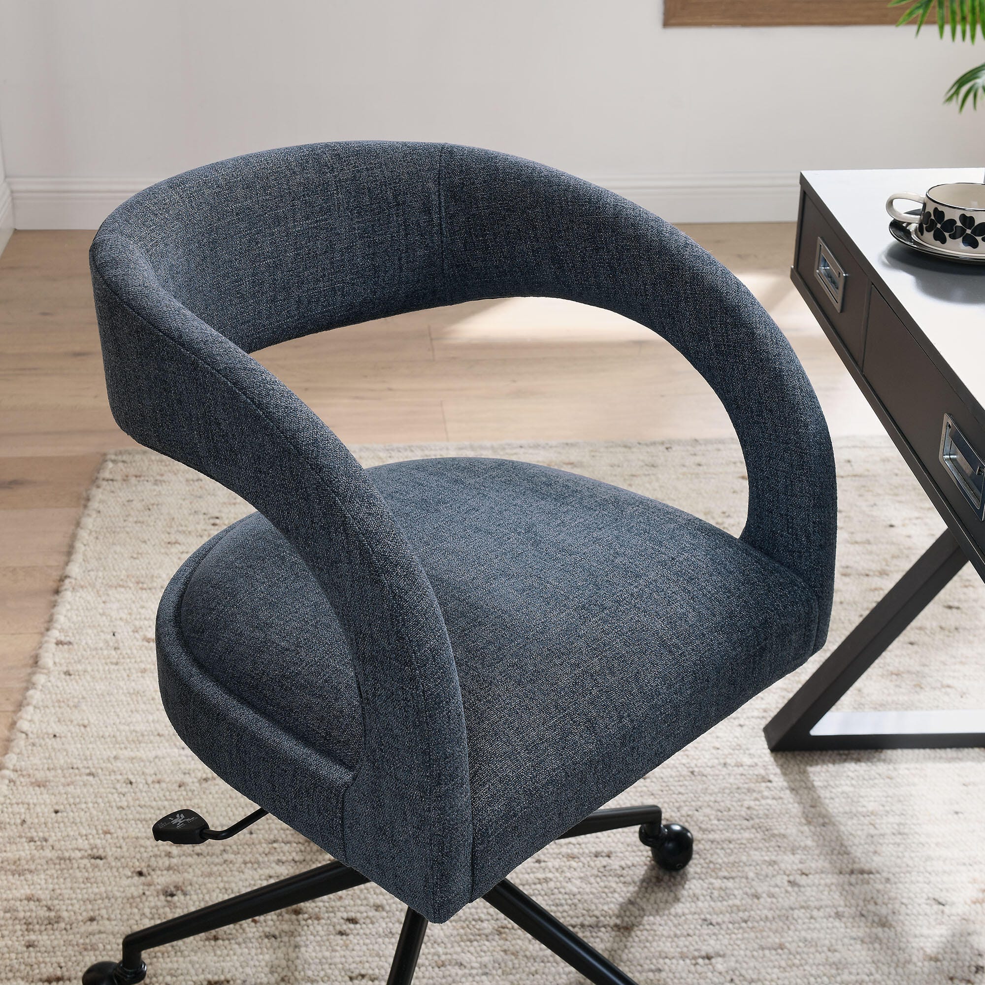Modway Pinnacle Upholstered Home Office Desk Chair, Slate Blue, large