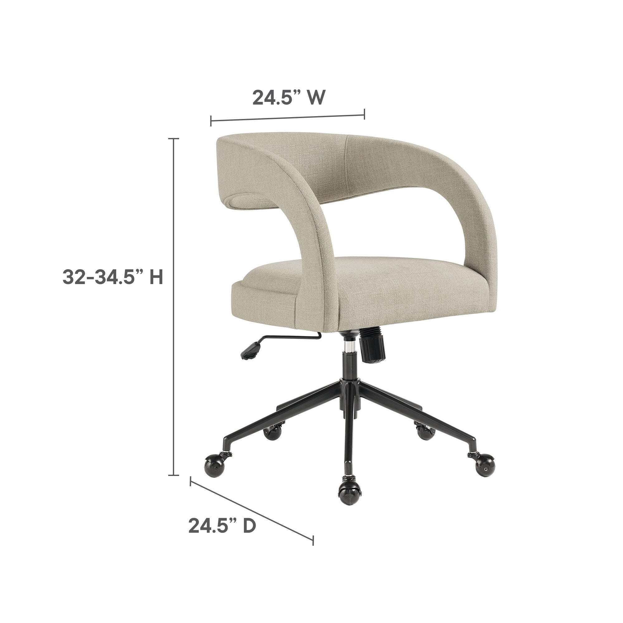 Modway Pinnacle Upholstered Home Office Desk Chair, Linen, large