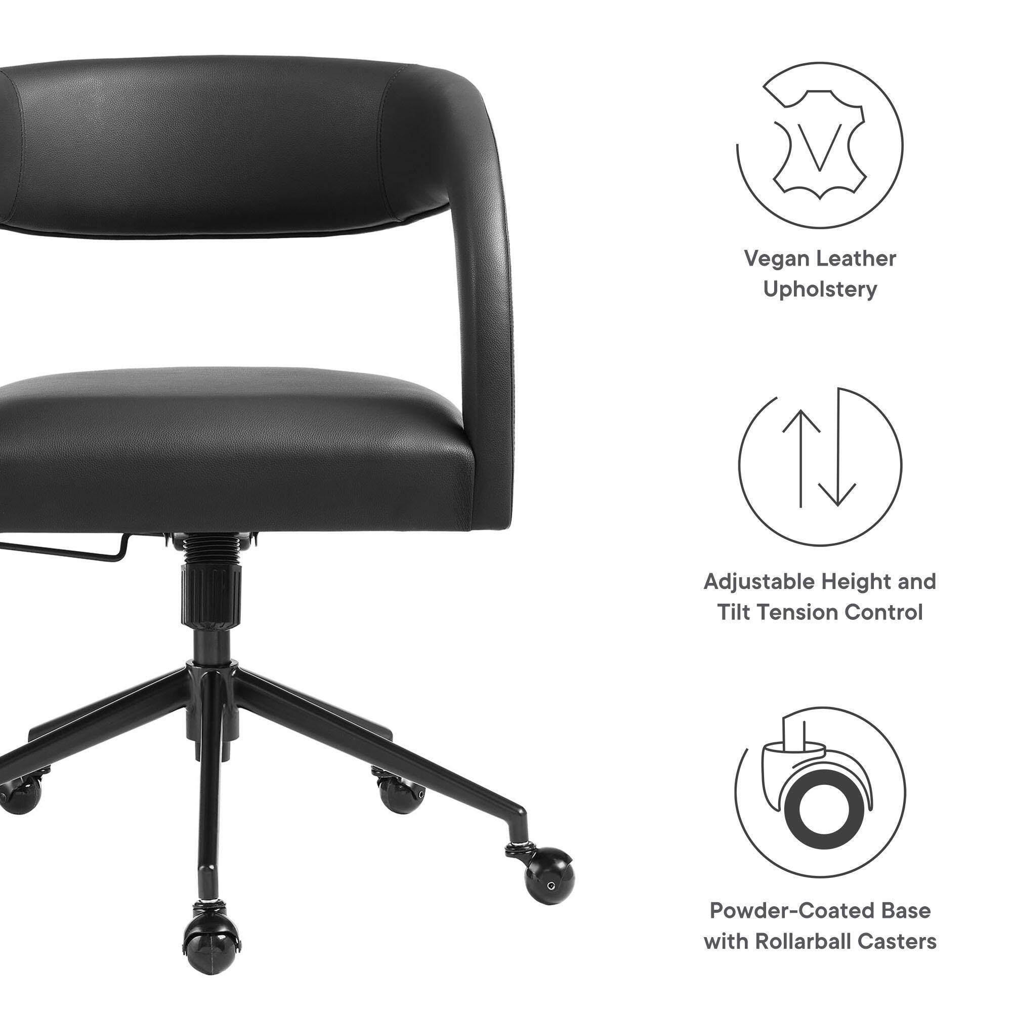 Modway Pinnacle Home Office Desk Chair, Black, large