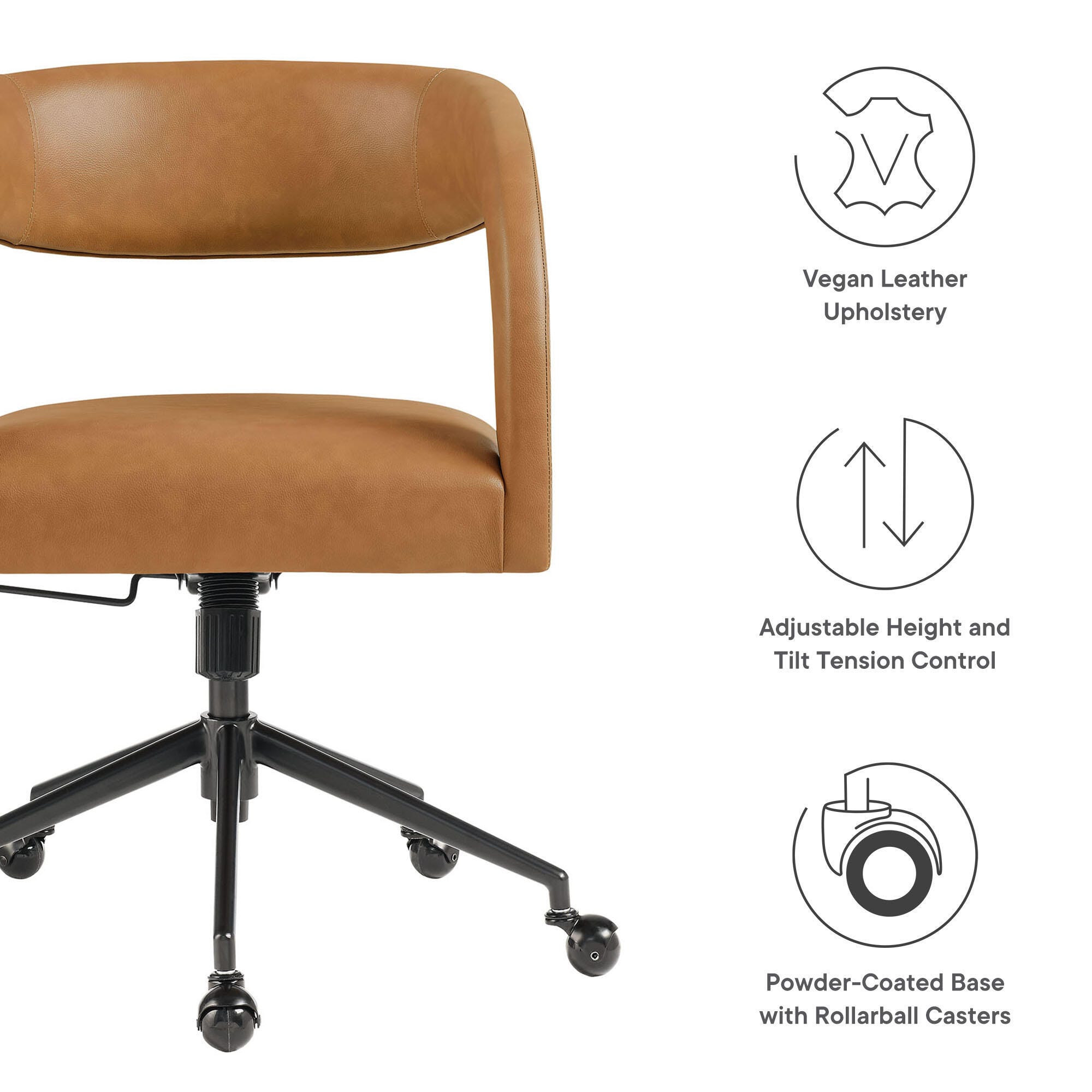 Modway Pinnacle Home Office Desk Chair, Tan, large