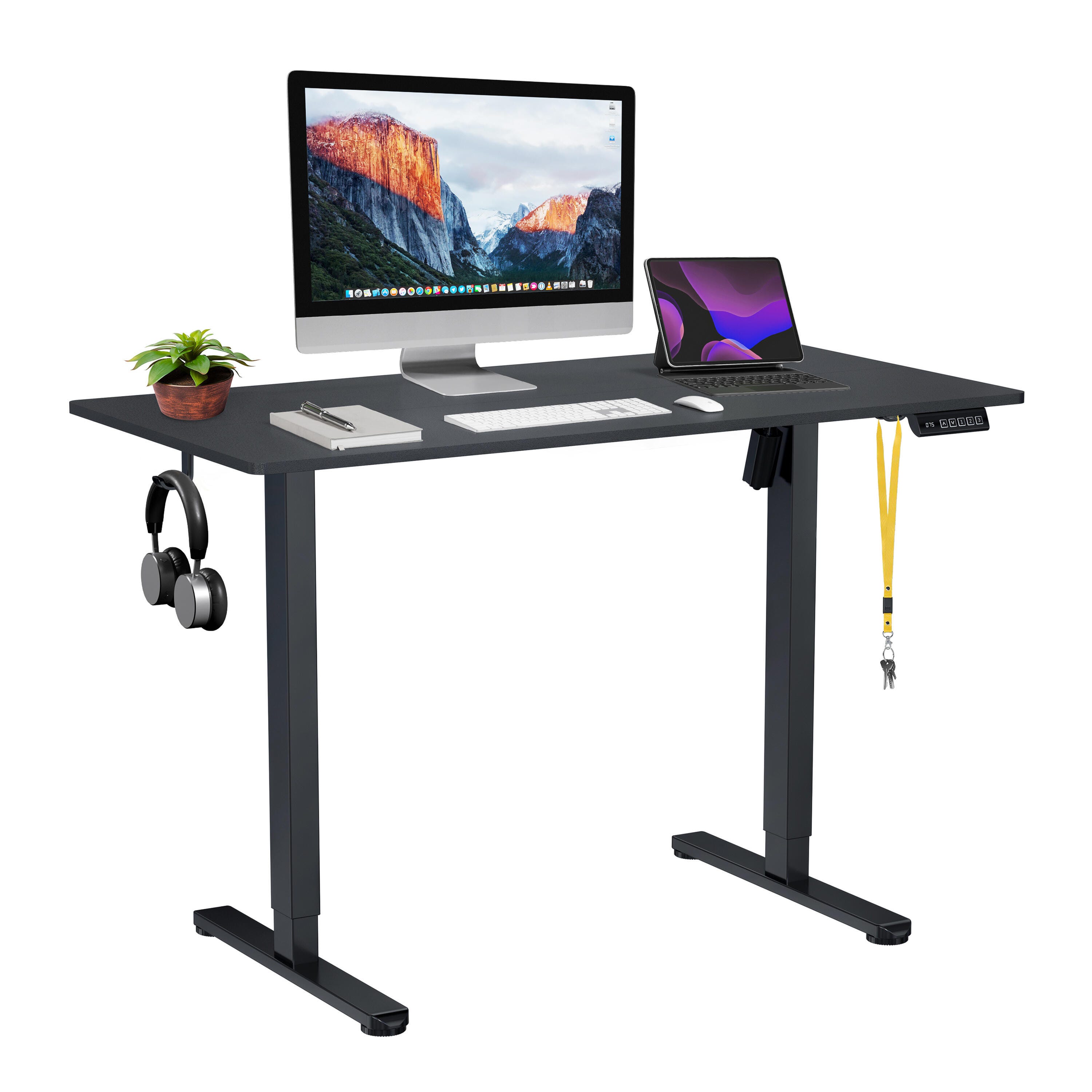 Techni Mobili 47" Home Office Desk, Black, large