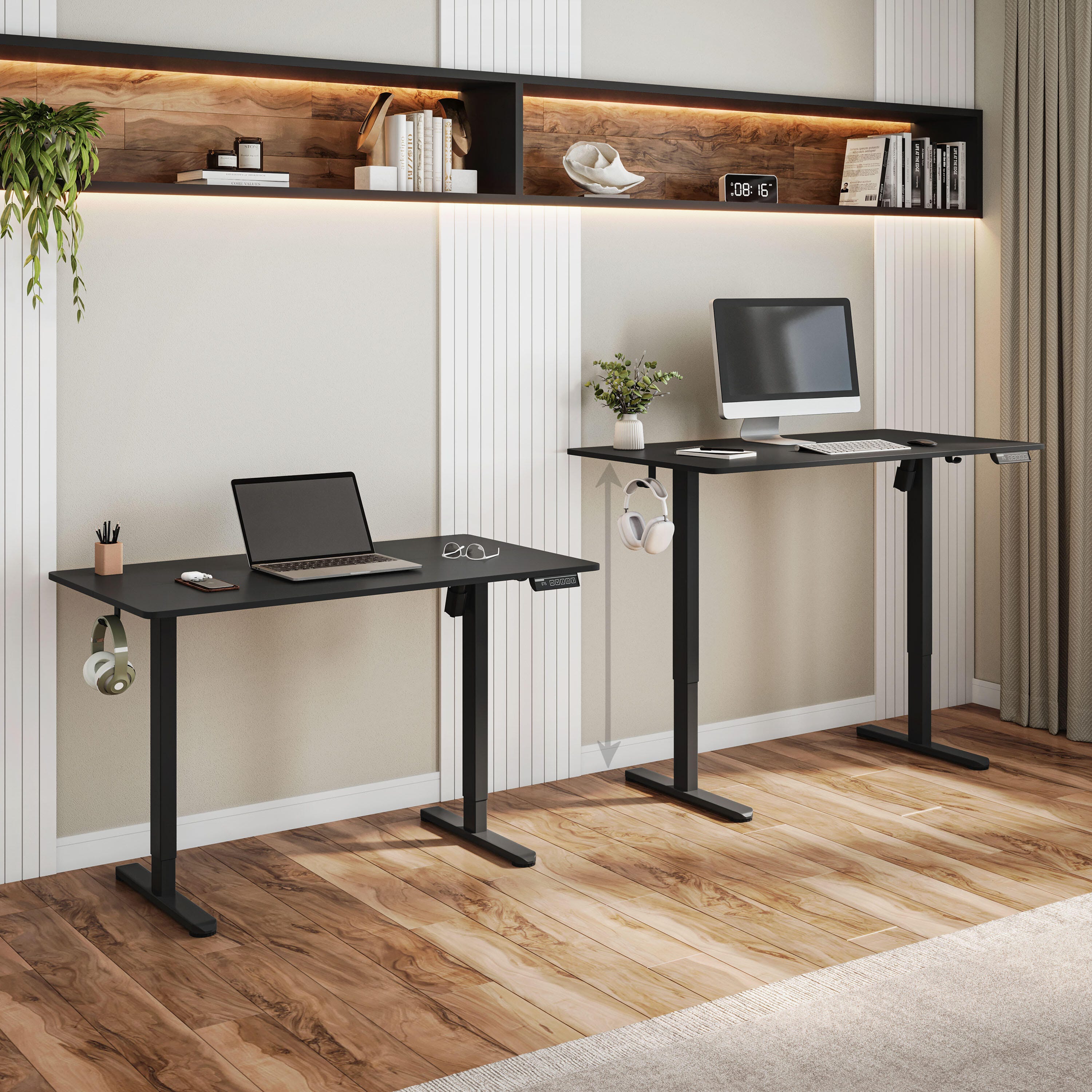 Techni Mobili 47" Home Office Desk, Black, large