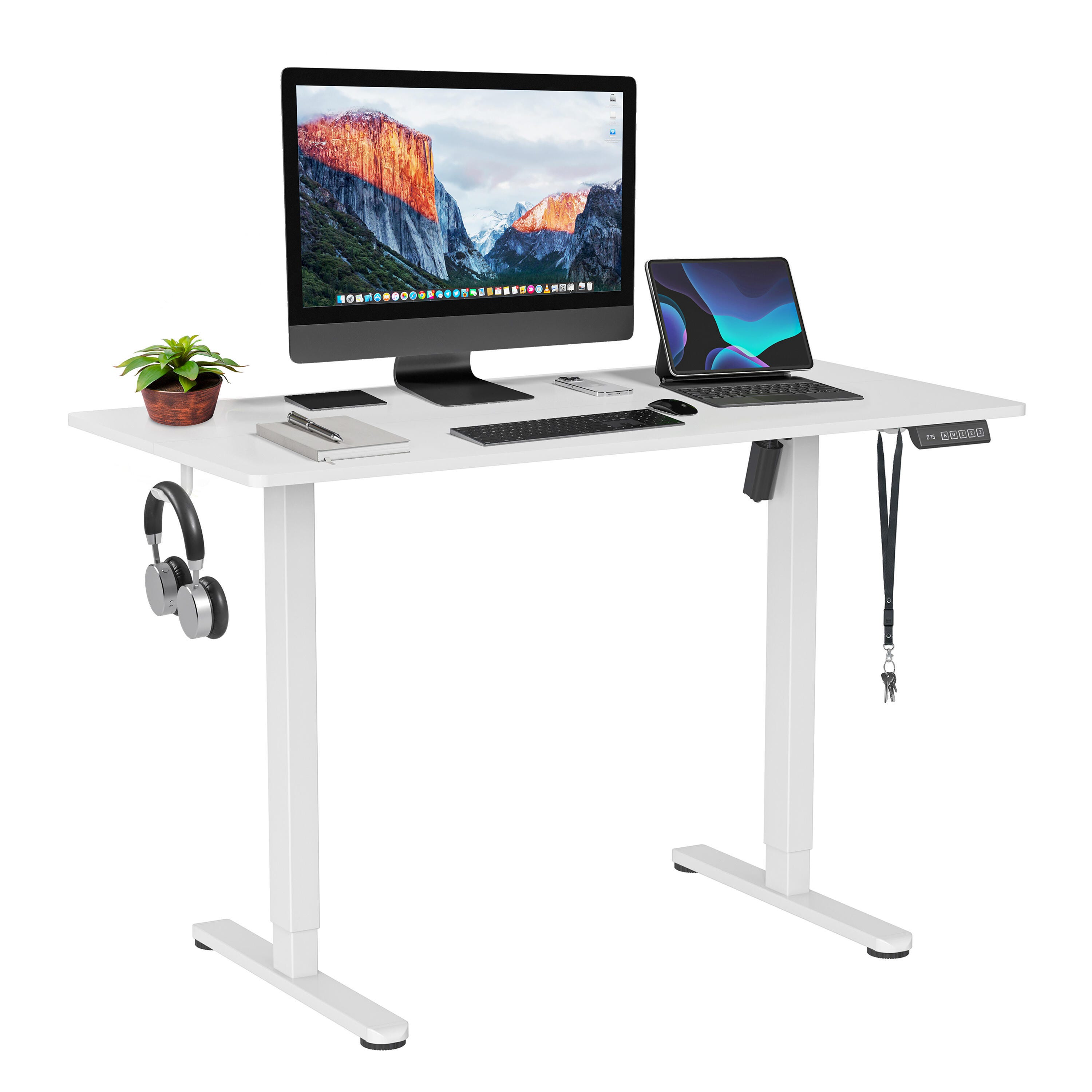 Techni Mobili 47" Home Office Desk, White, large
