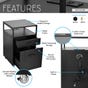 Techni Mobili 2 Drawer File Cabinet, Black, large