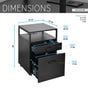 Techni Mobili 2 Drawer File Cabinet, Black, large