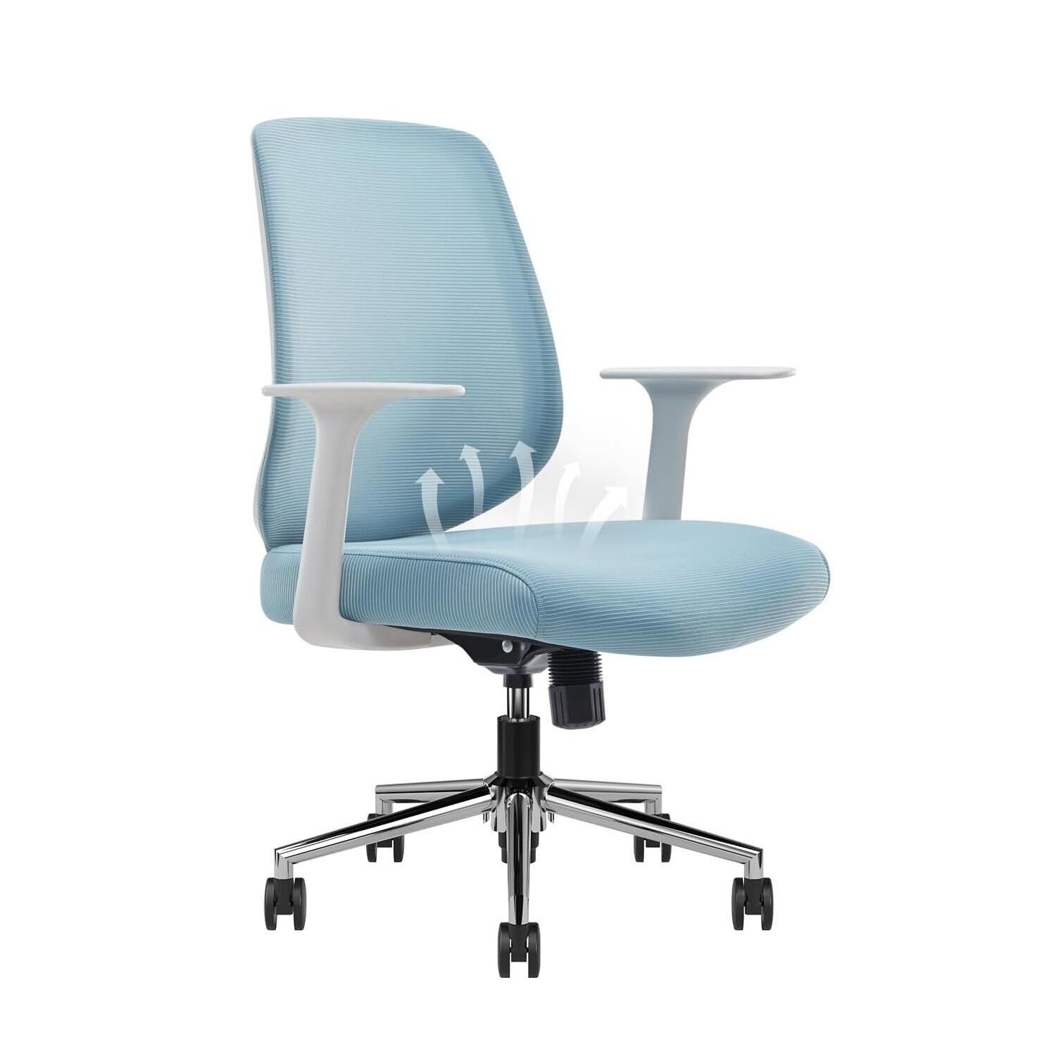 Dovelina Furnique Home Office Desk Chair, Cyan, large