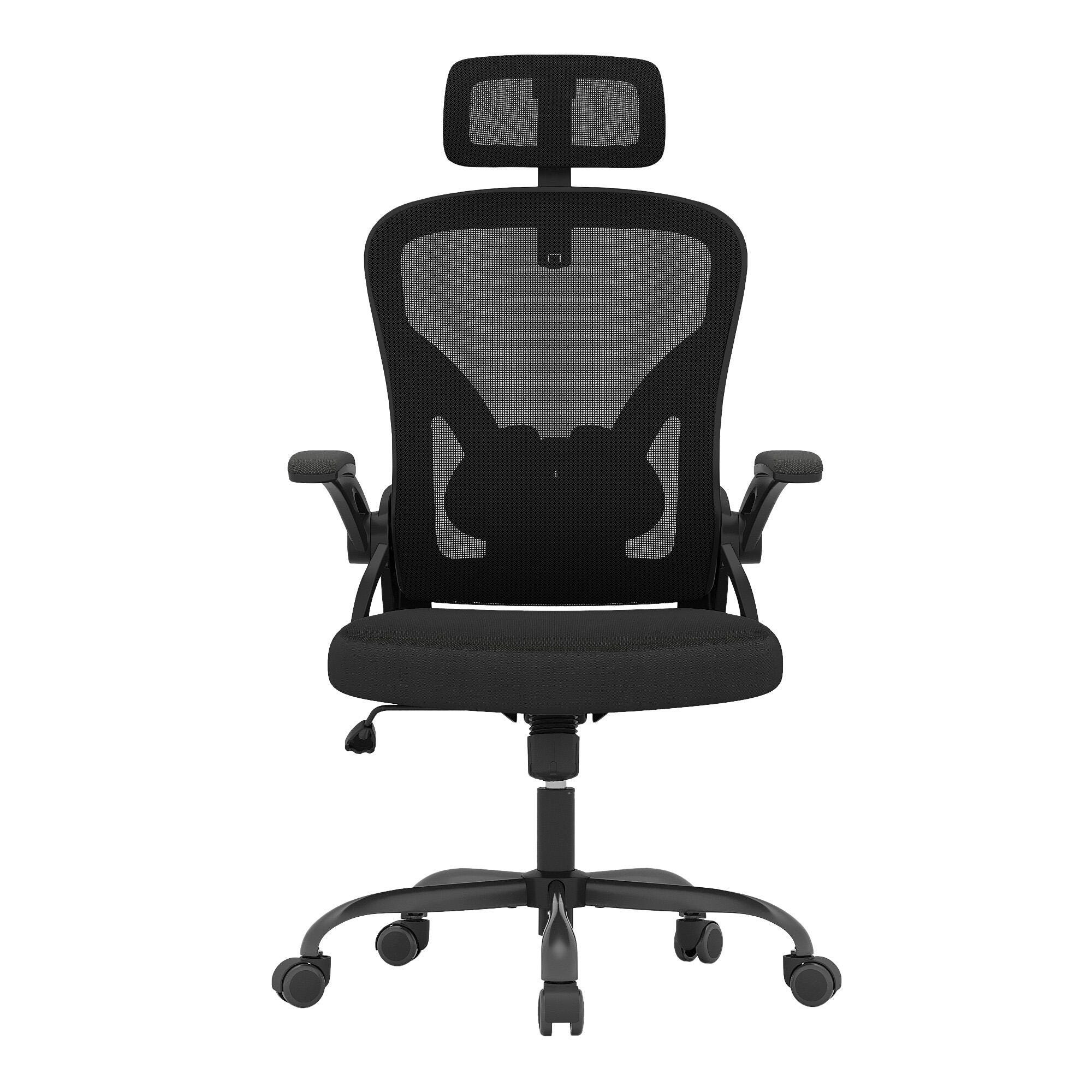 Dovelina Furnique 48" Home Office Desk Chair, Black, large