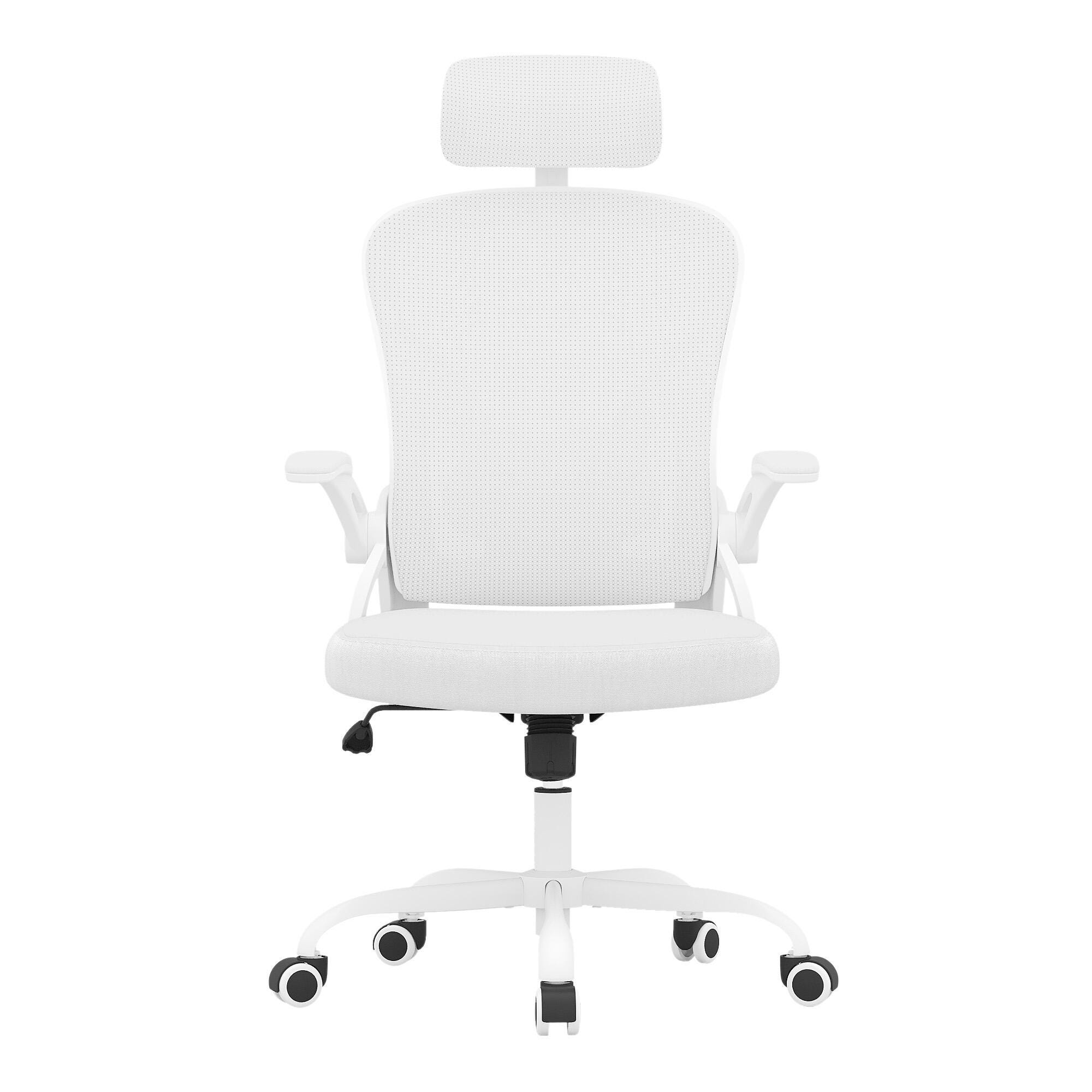 Dovelina Furnique 48" Home Office Desk Chair, White, large