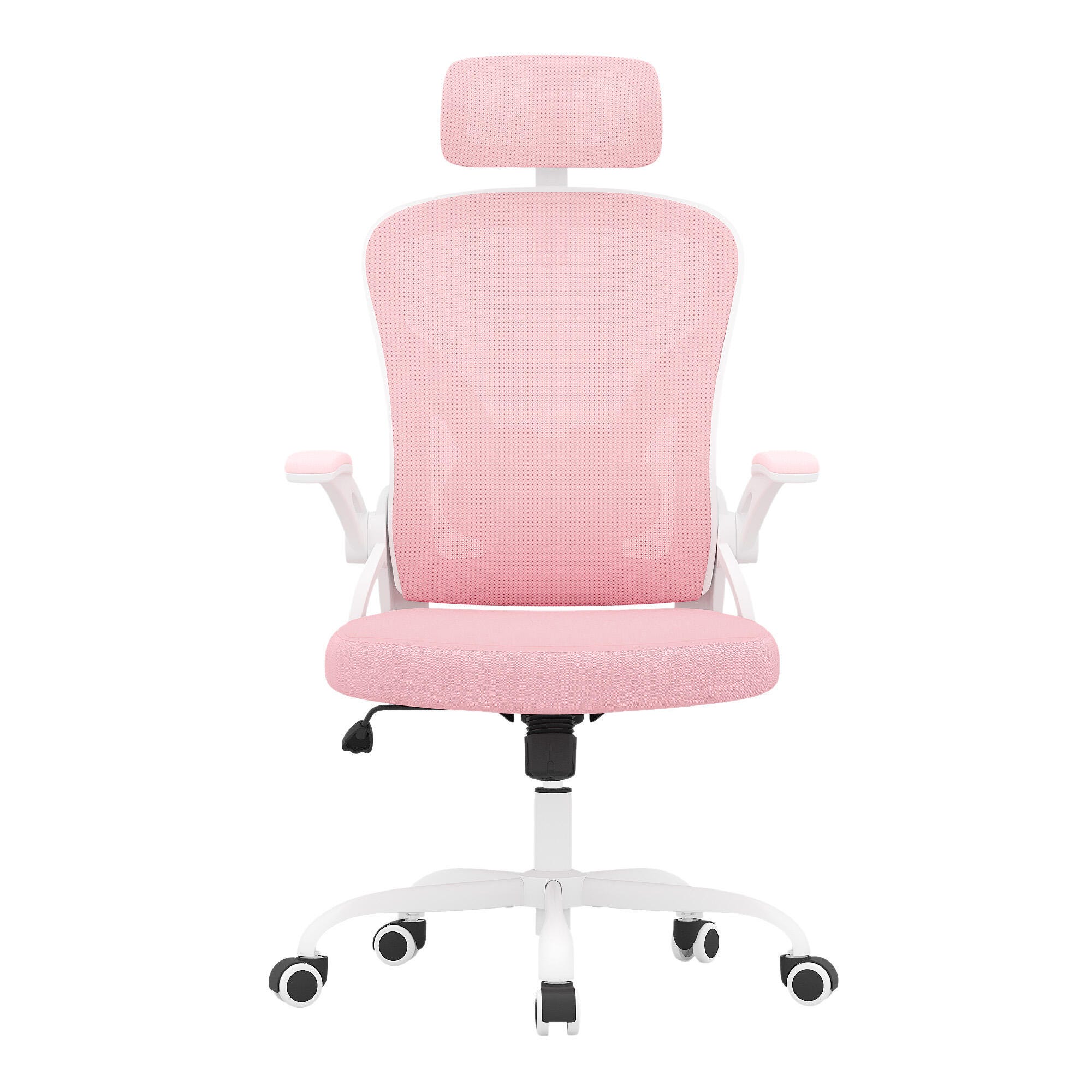 Dovelina Furnique 48" Home Office Desk Chair, Light Pink, large