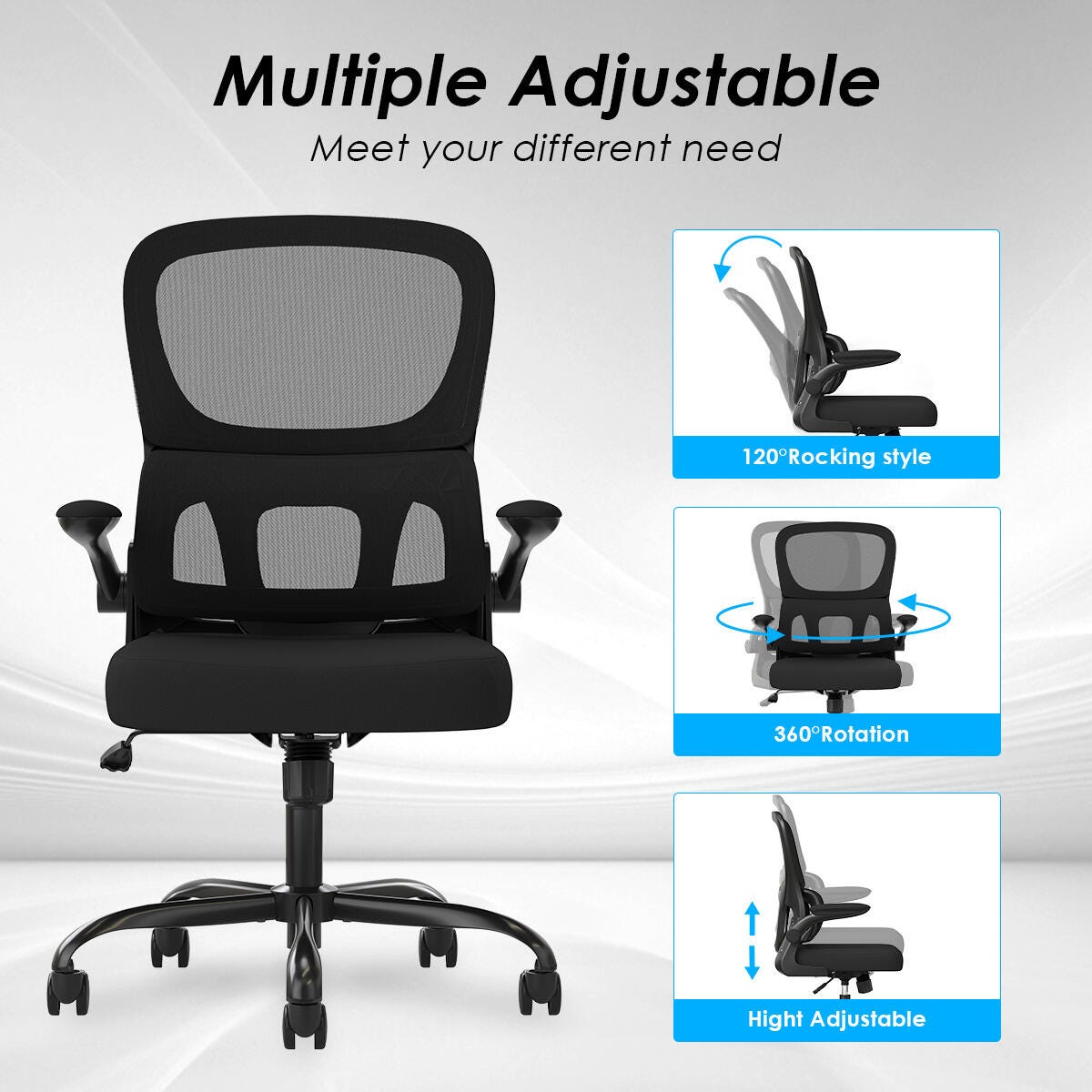 Dovelina Furnique 45" Home Office Desk Chair, , large