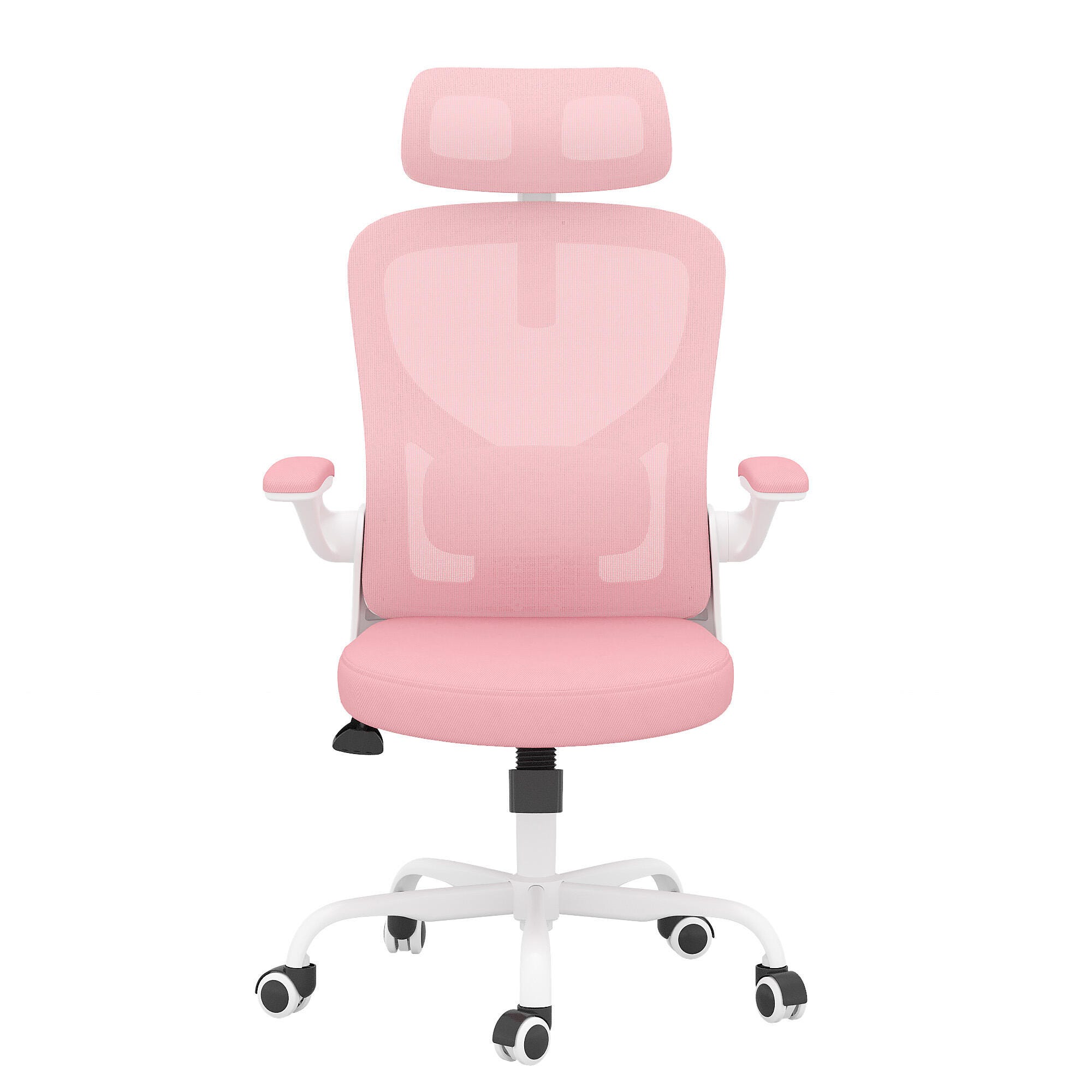 Dovelina Furnique 44" Home Office Desk Chair, Pink, large