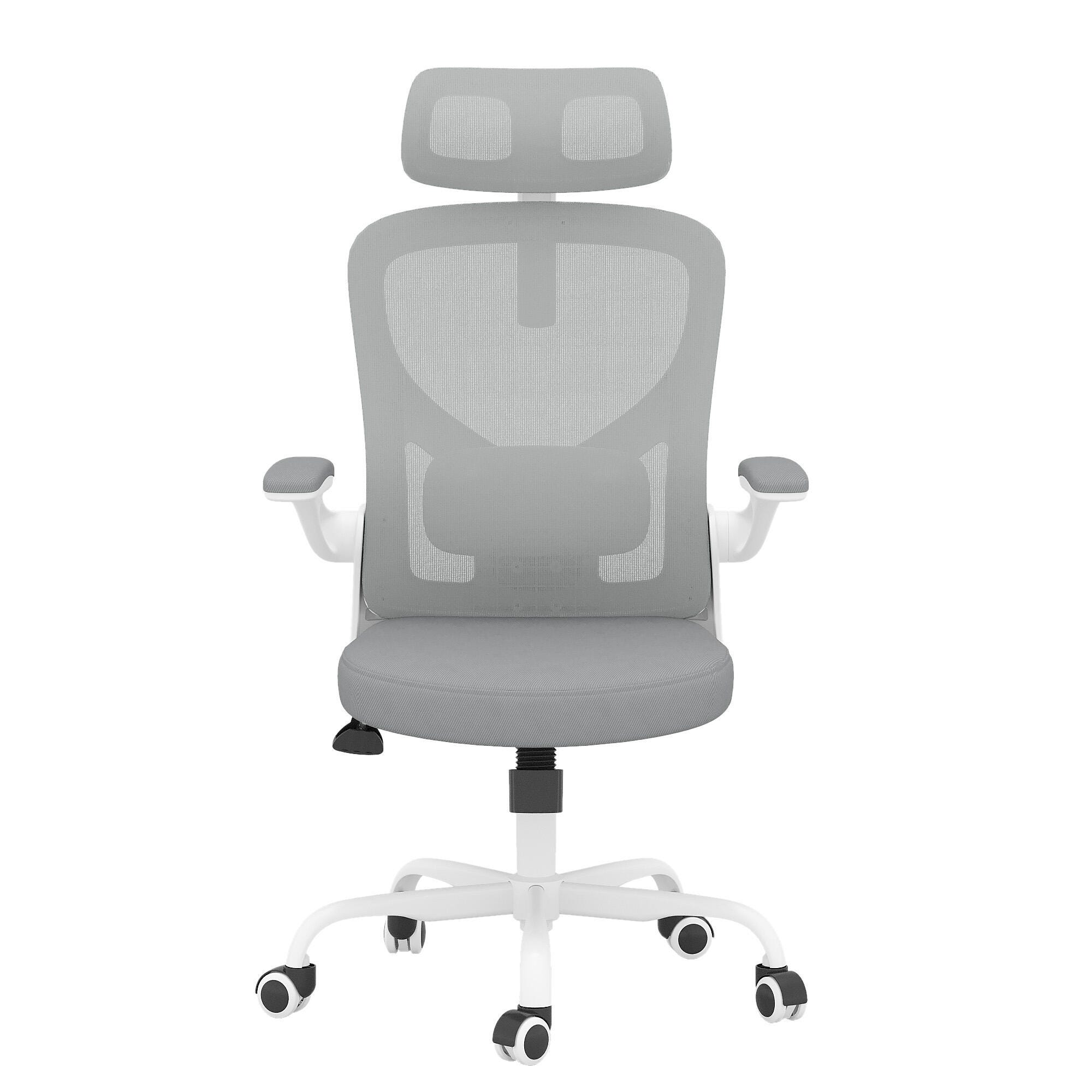 Dovelina Furnique 44" Home Office Desk Chair, Gray, large