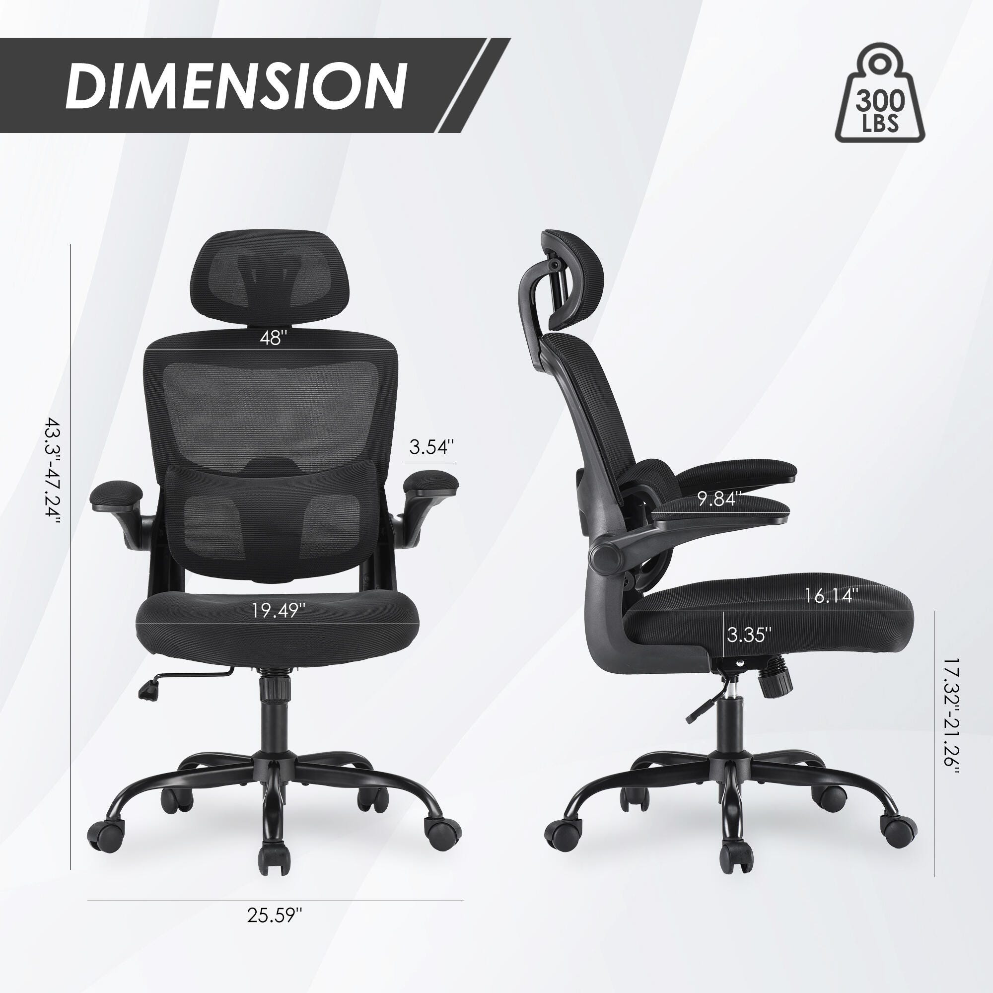 Dovelina Furnique 47" Home Office Desk Chair, , large