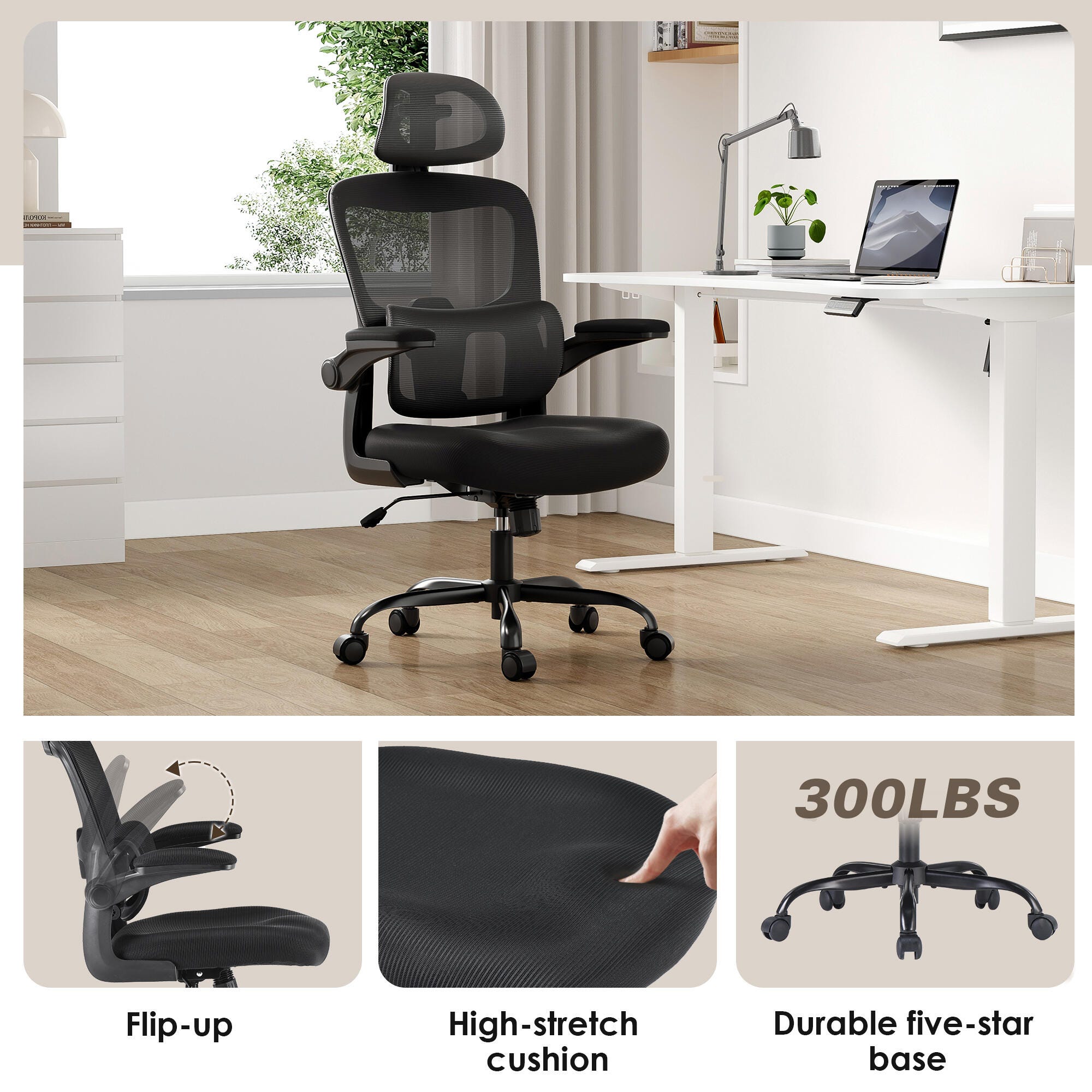 Dovelina Furnique 47" Home Office Desk Chair, , large