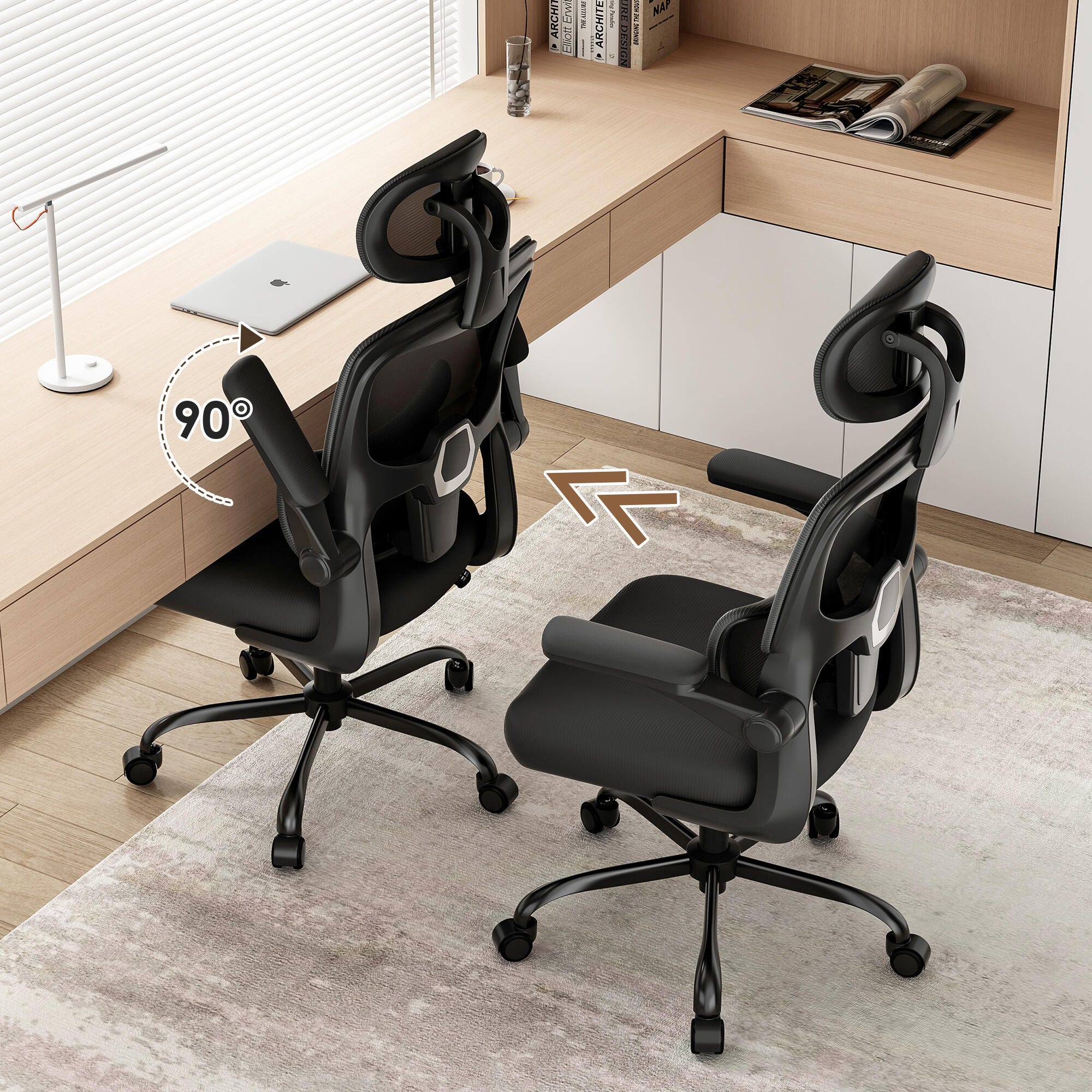 Dovelina Furnique 47" Home Office Desk Chair, , large