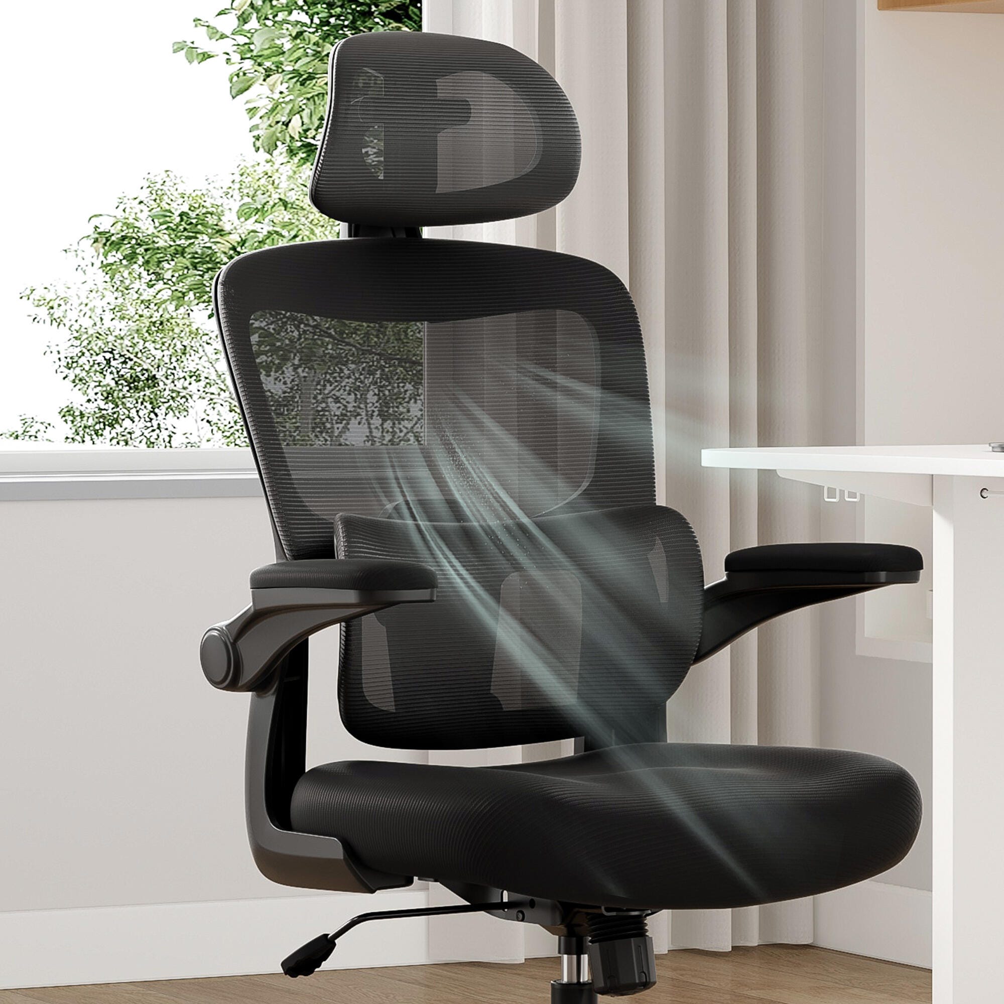 Dovelina Furnique 47" Home Office Desk Chair, , large