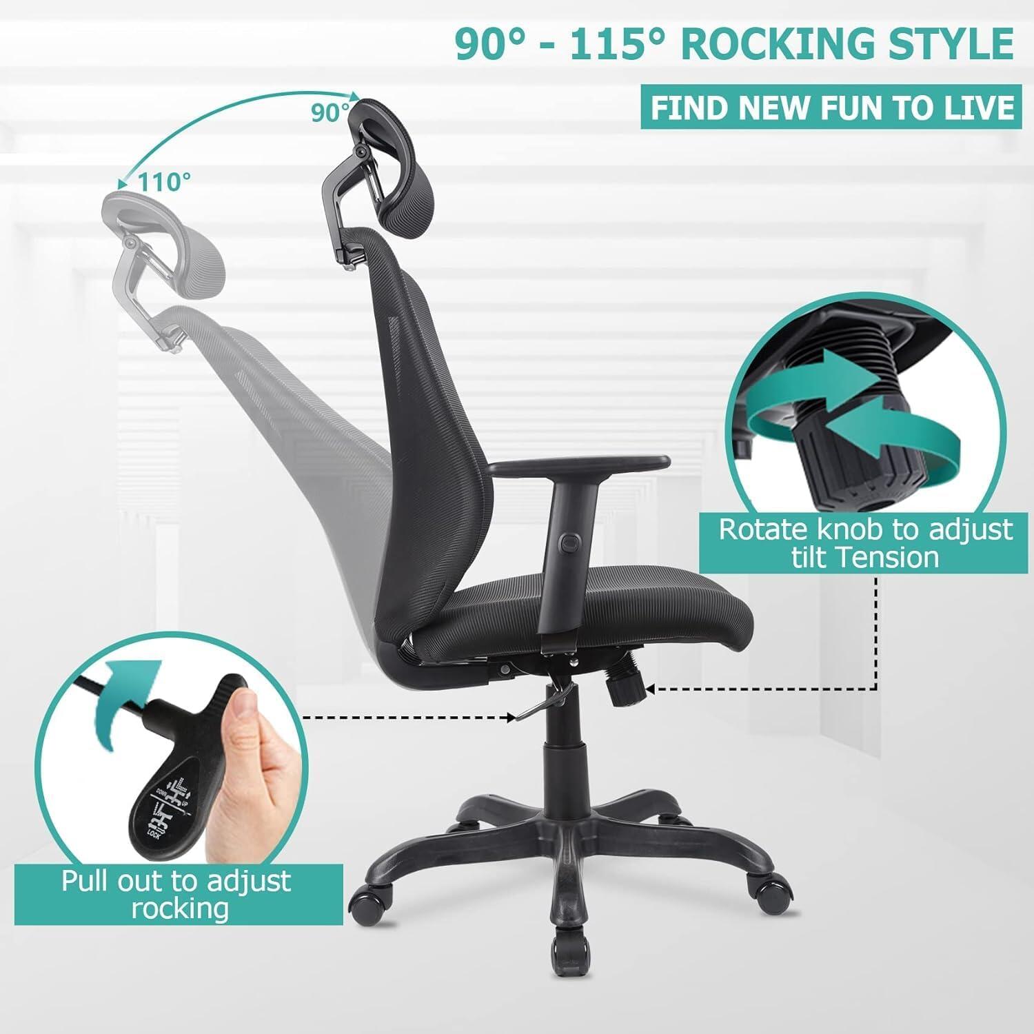 Dovelina Furnique 49" Home Office Desk Chair, , large