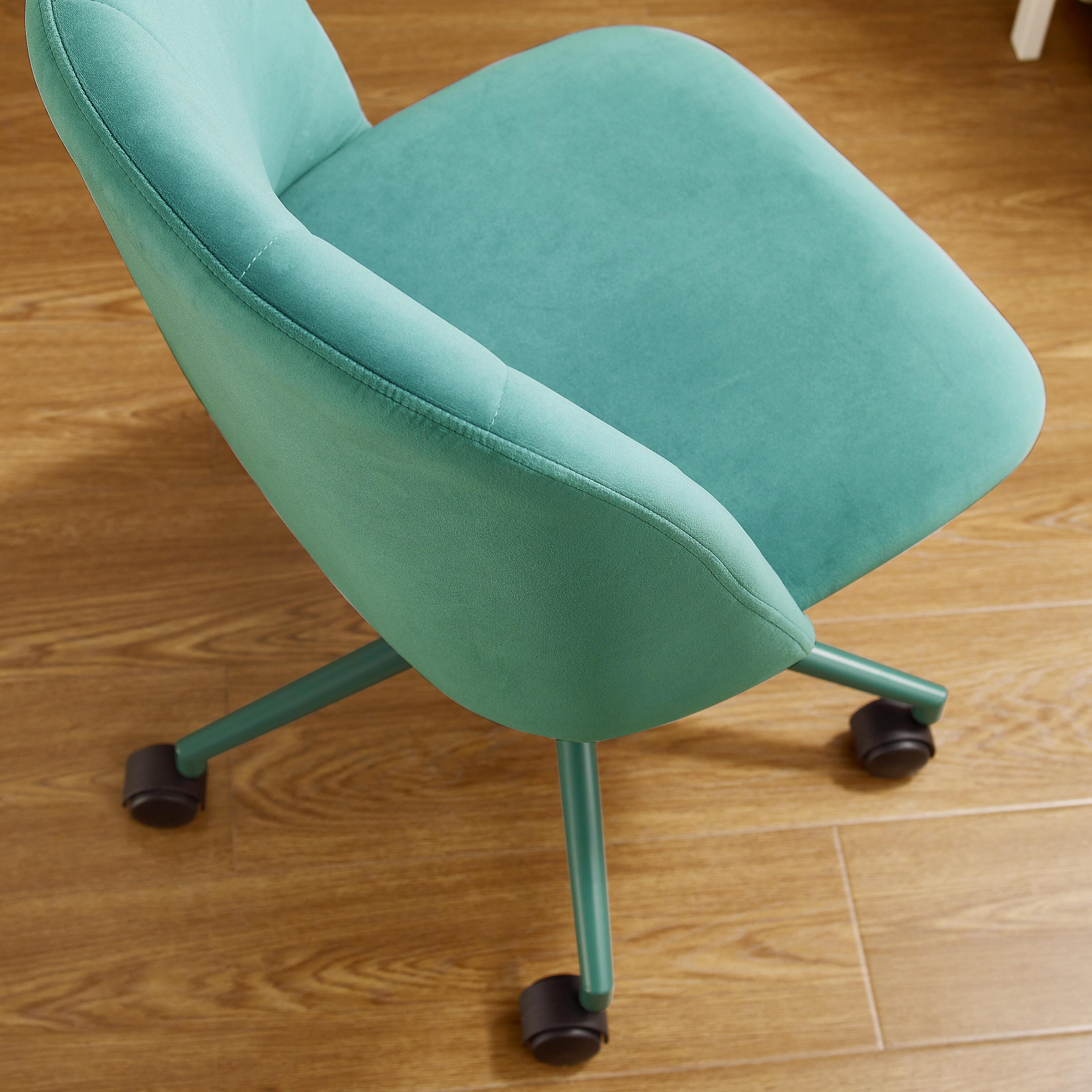 Linon Belle Home Office Desk Chair, Aqua, large
