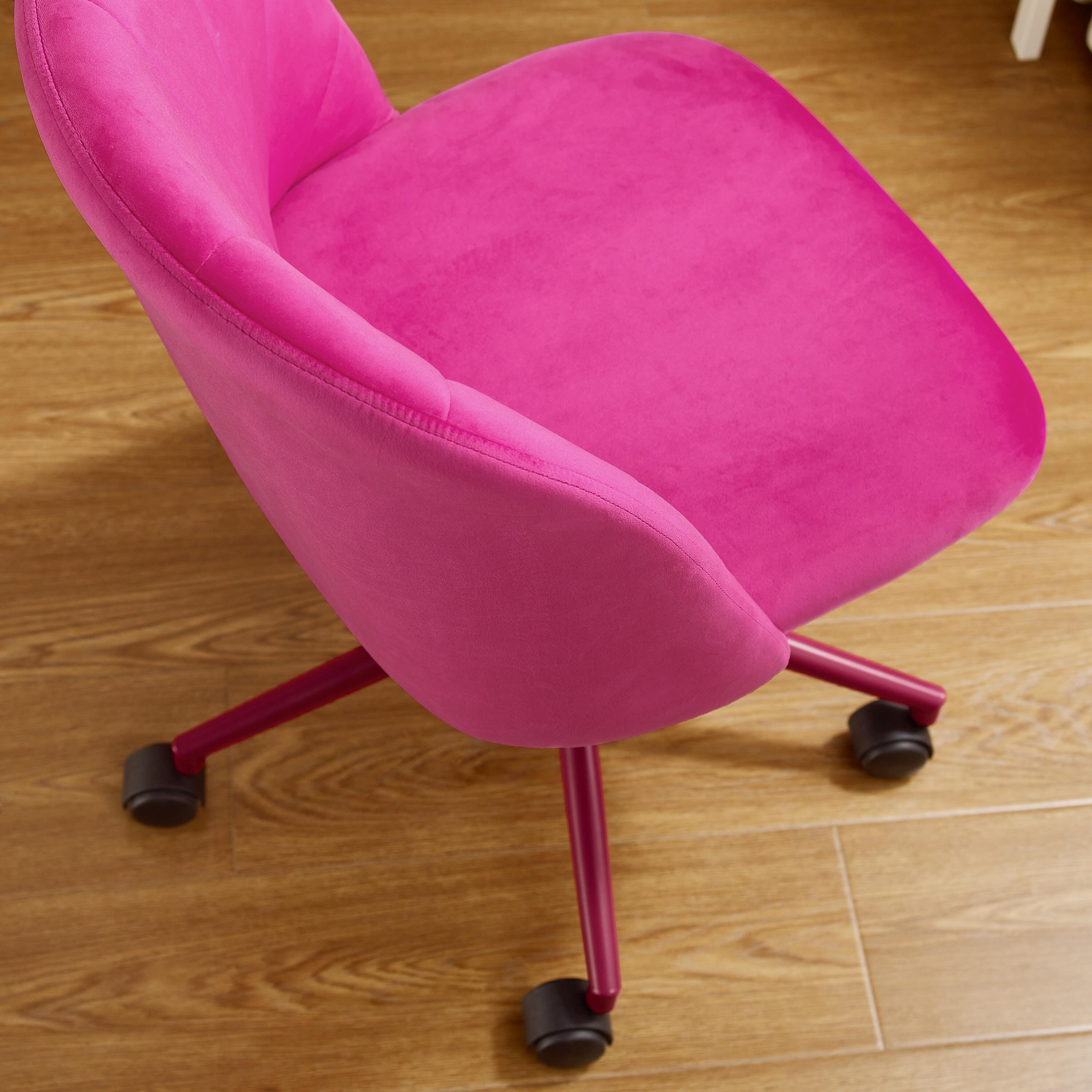 Linon Belle Home Office Desk Chair, Hot Pink, large