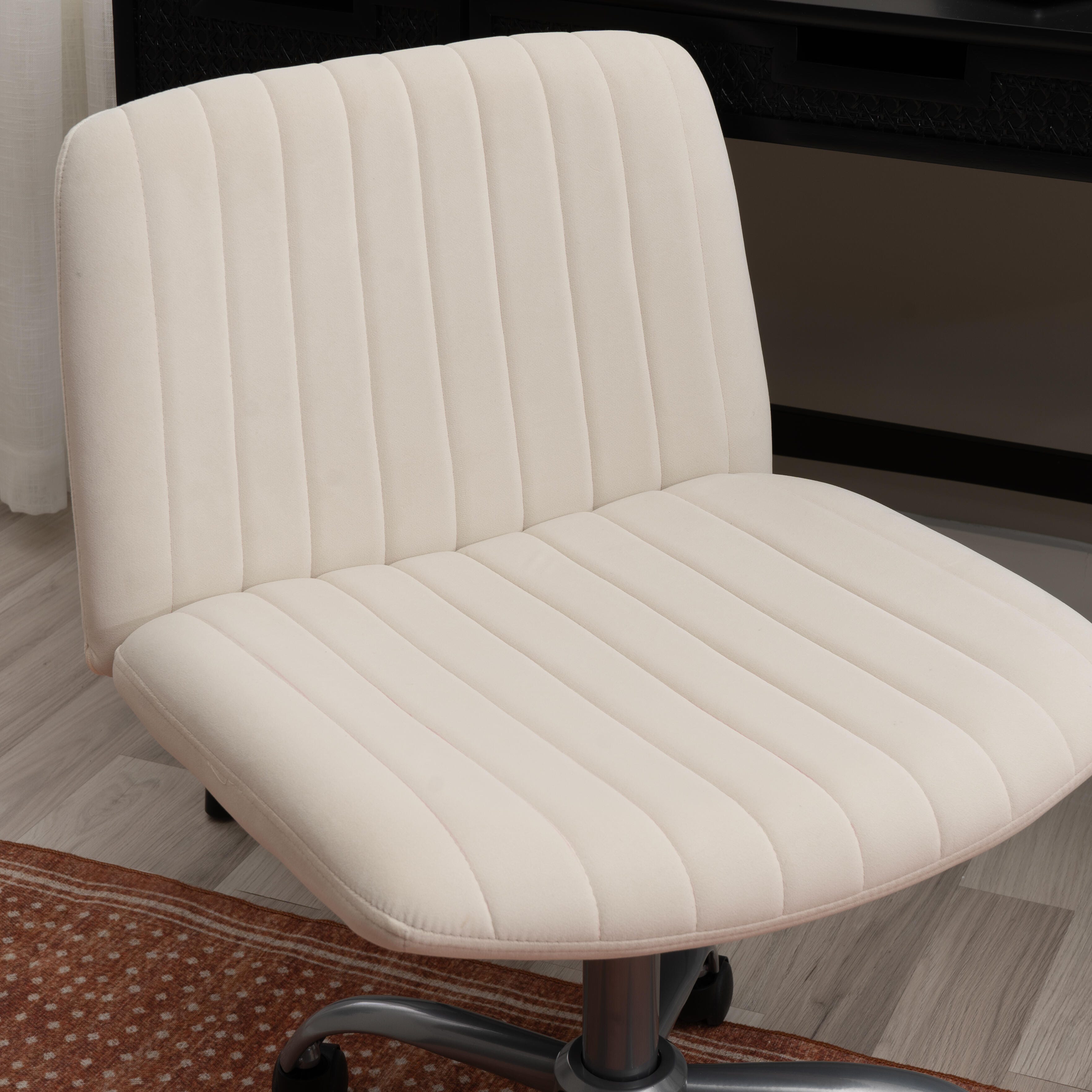 Linon Bobbi Home Office Desk Chair, Off White, large