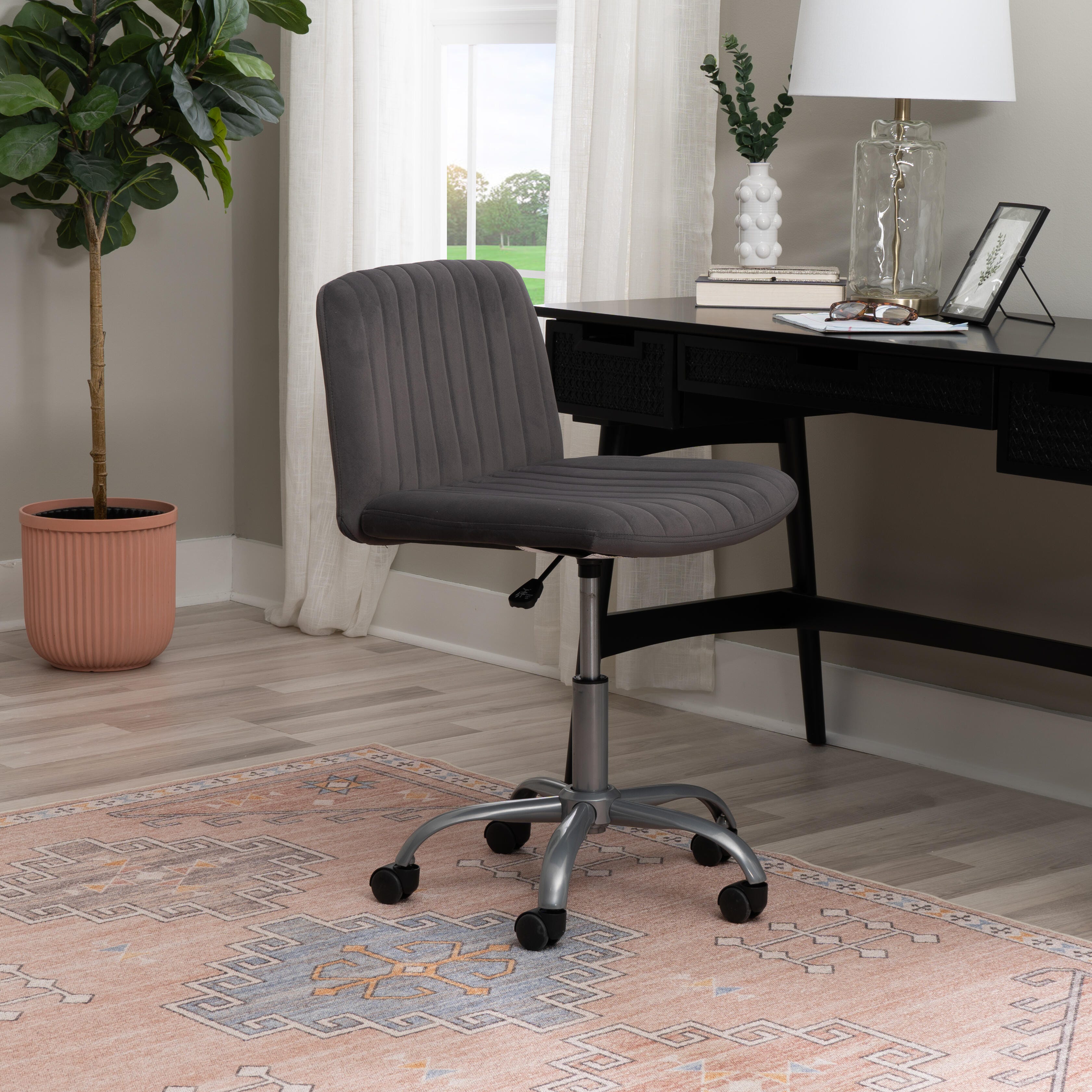 Linon Bobbi Home Office Desk Chair, Gray, large
