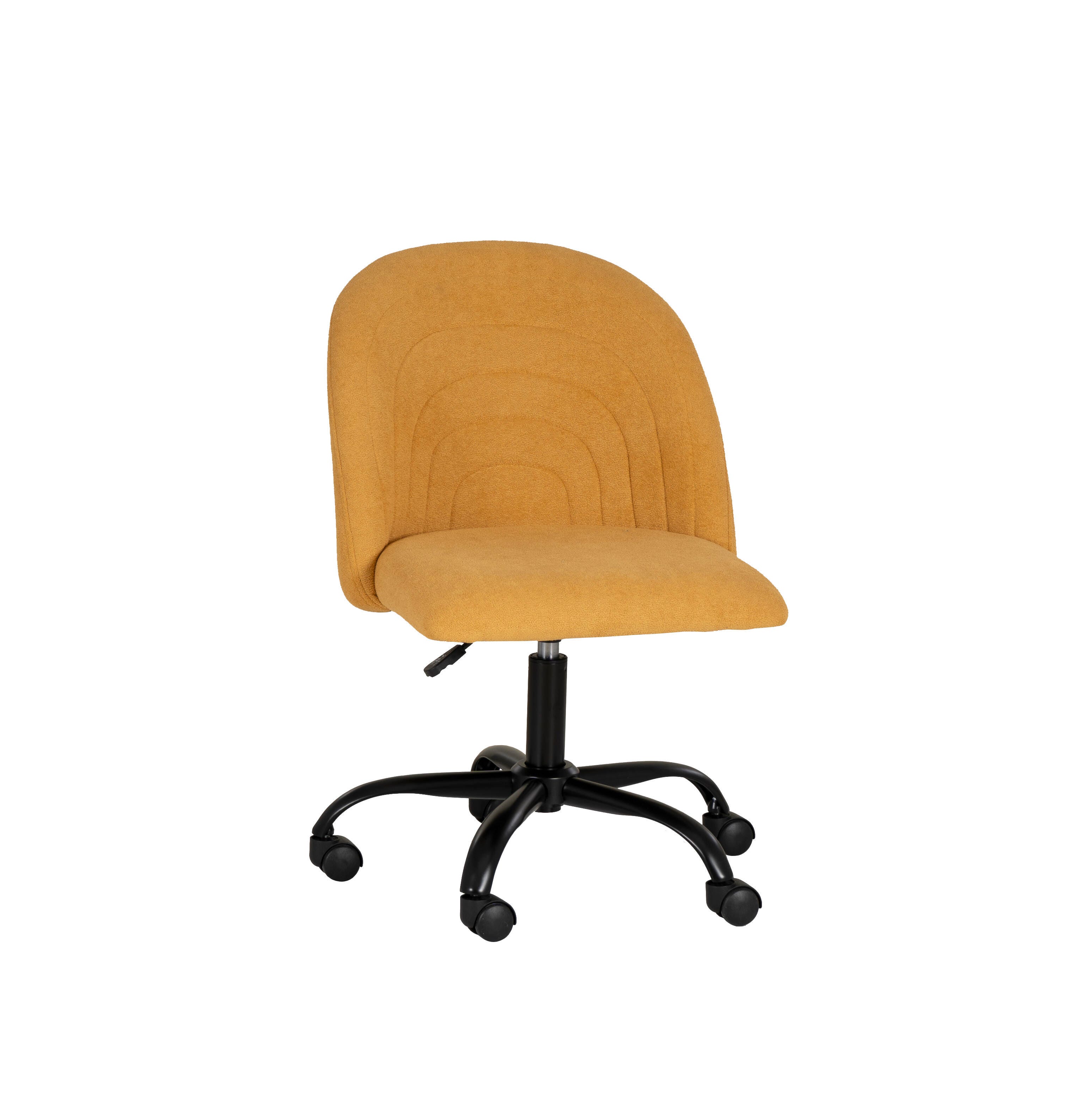 Linon Cate Home Office Desk Chair, Yellow, large