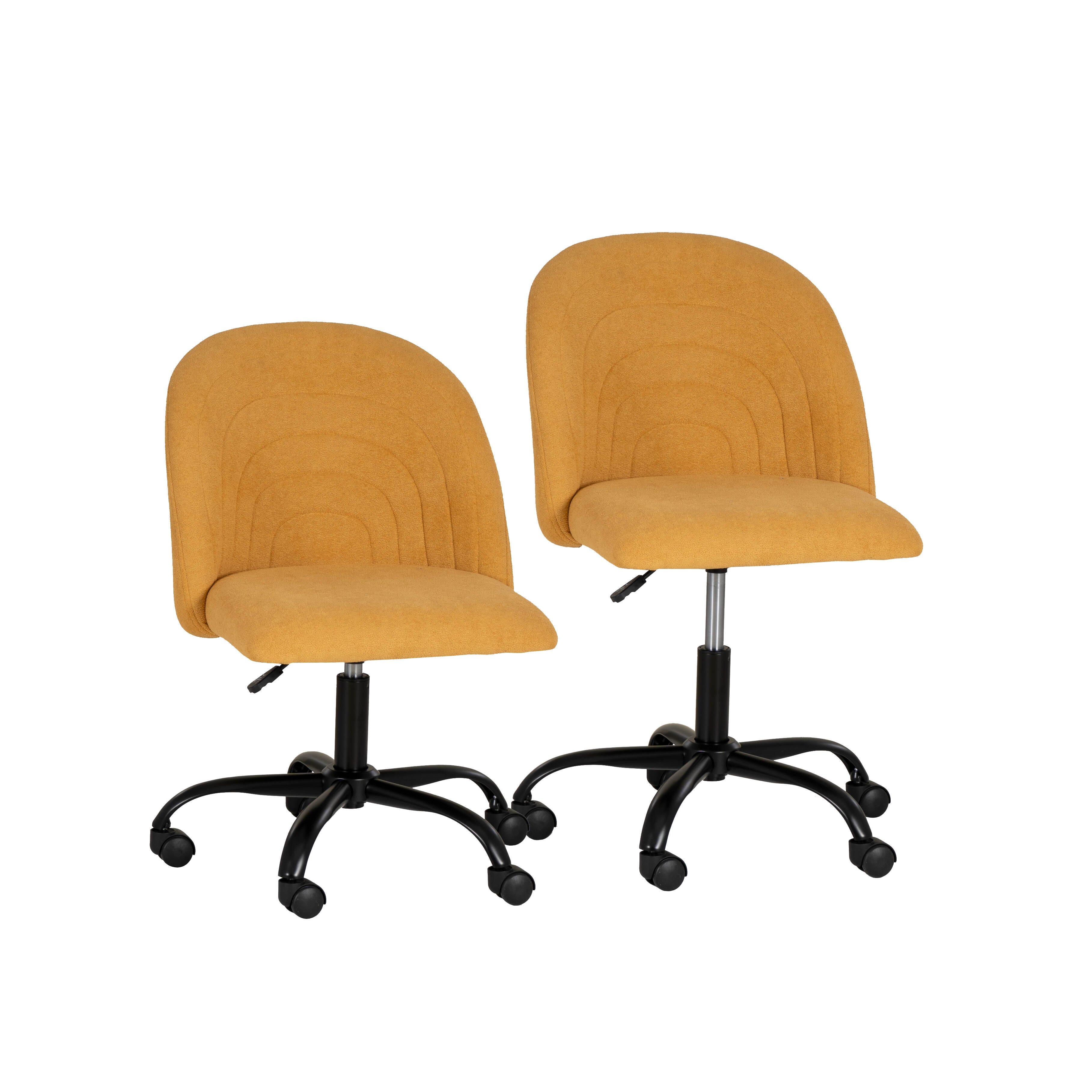 Linon Cate Home Office Desk Chair, Yellow, large