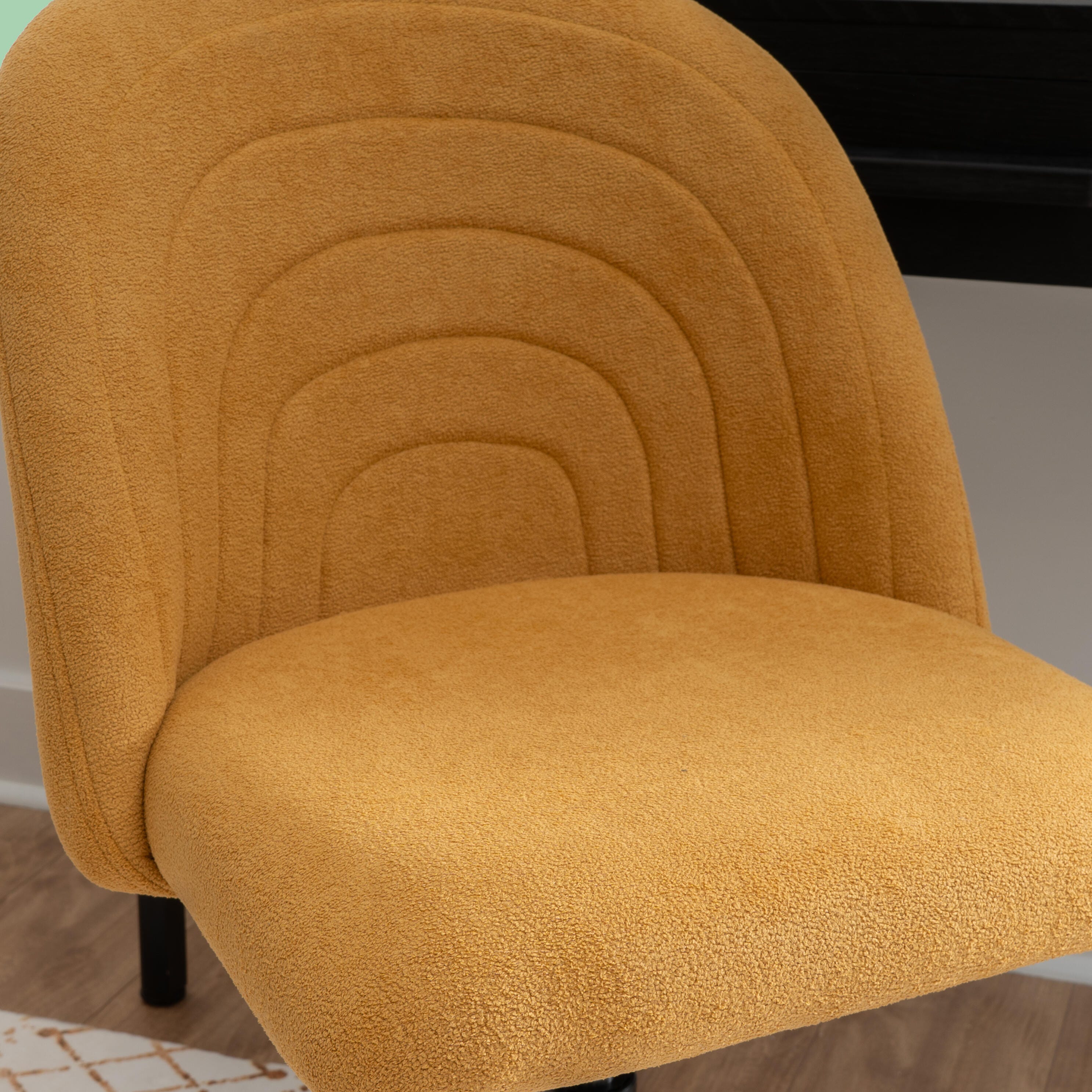 Linon Cate Home Office Desk Chair, Yellow, large