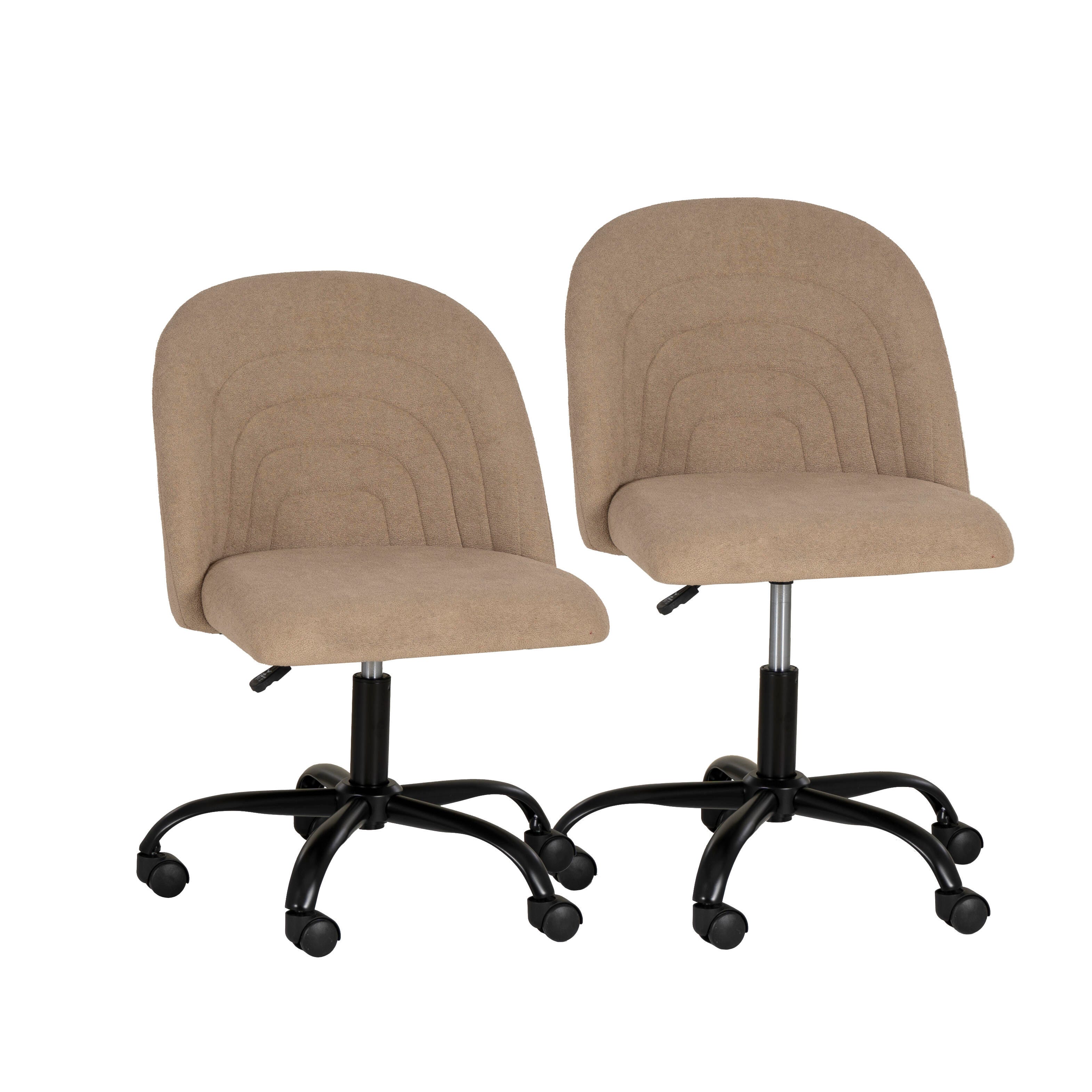 Linon Cate Home Office Desk Chair, Beige, large