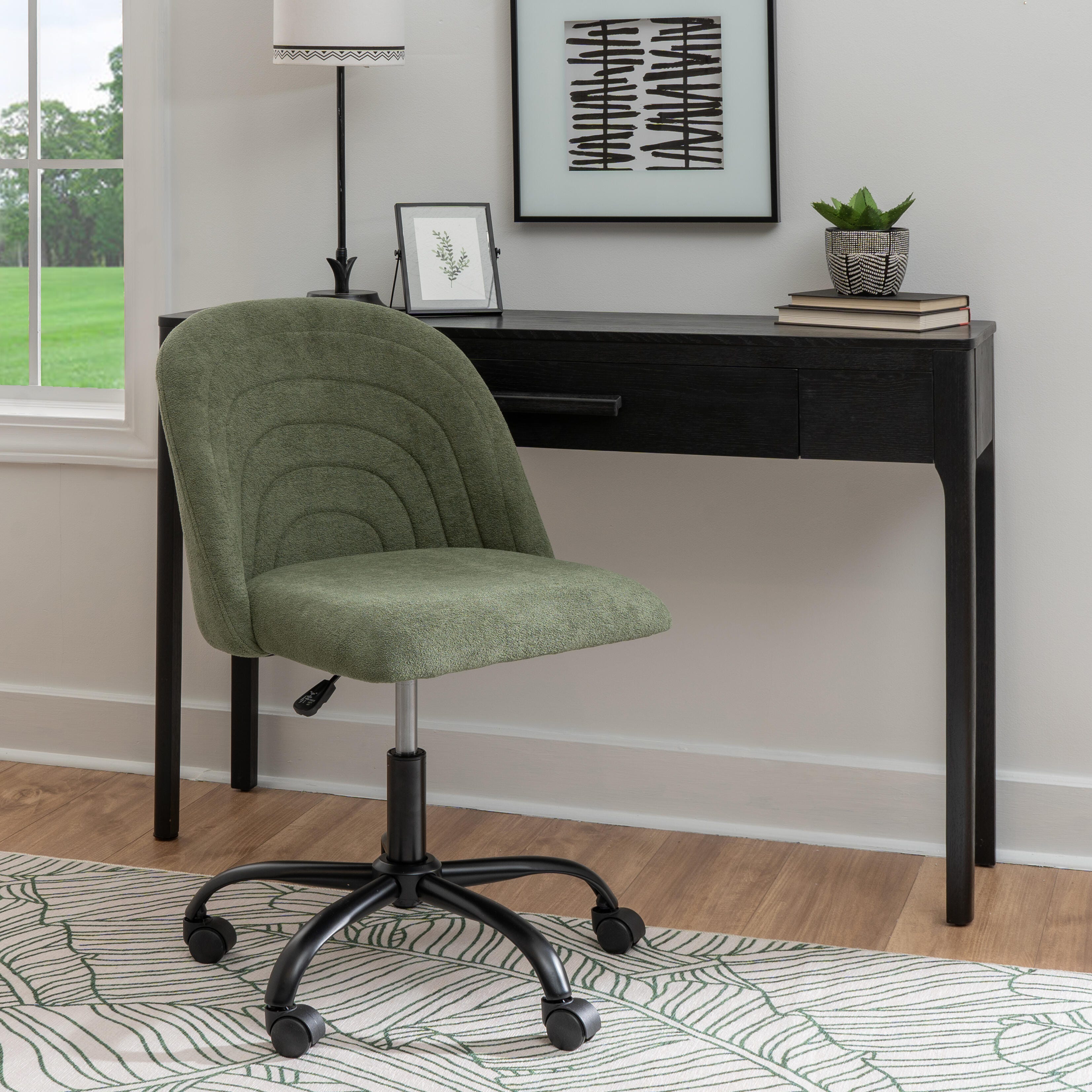 Linon Cate Home Office Desk Chair, Green, large
