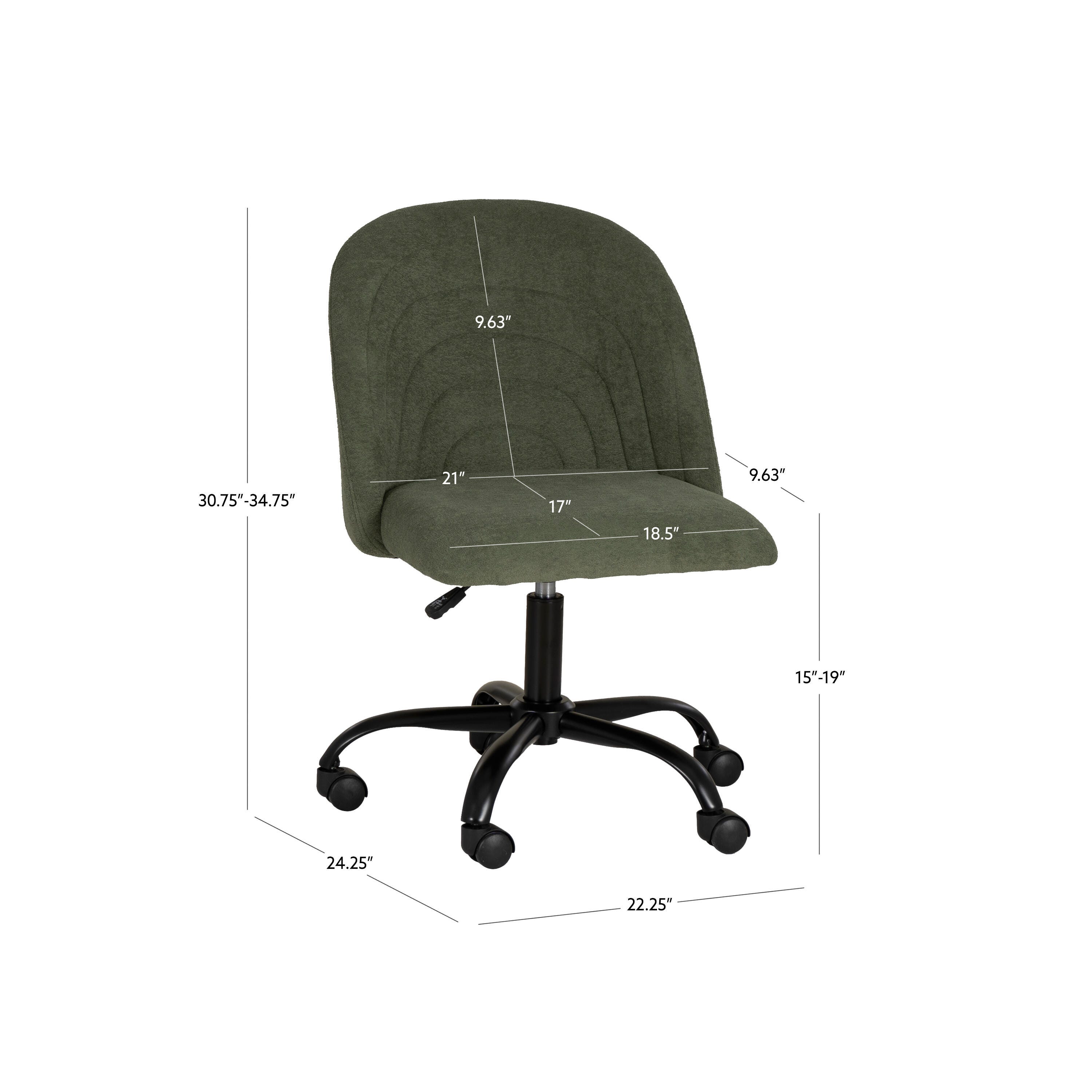 Linon Cate Home Office Desk Chair, Green, large