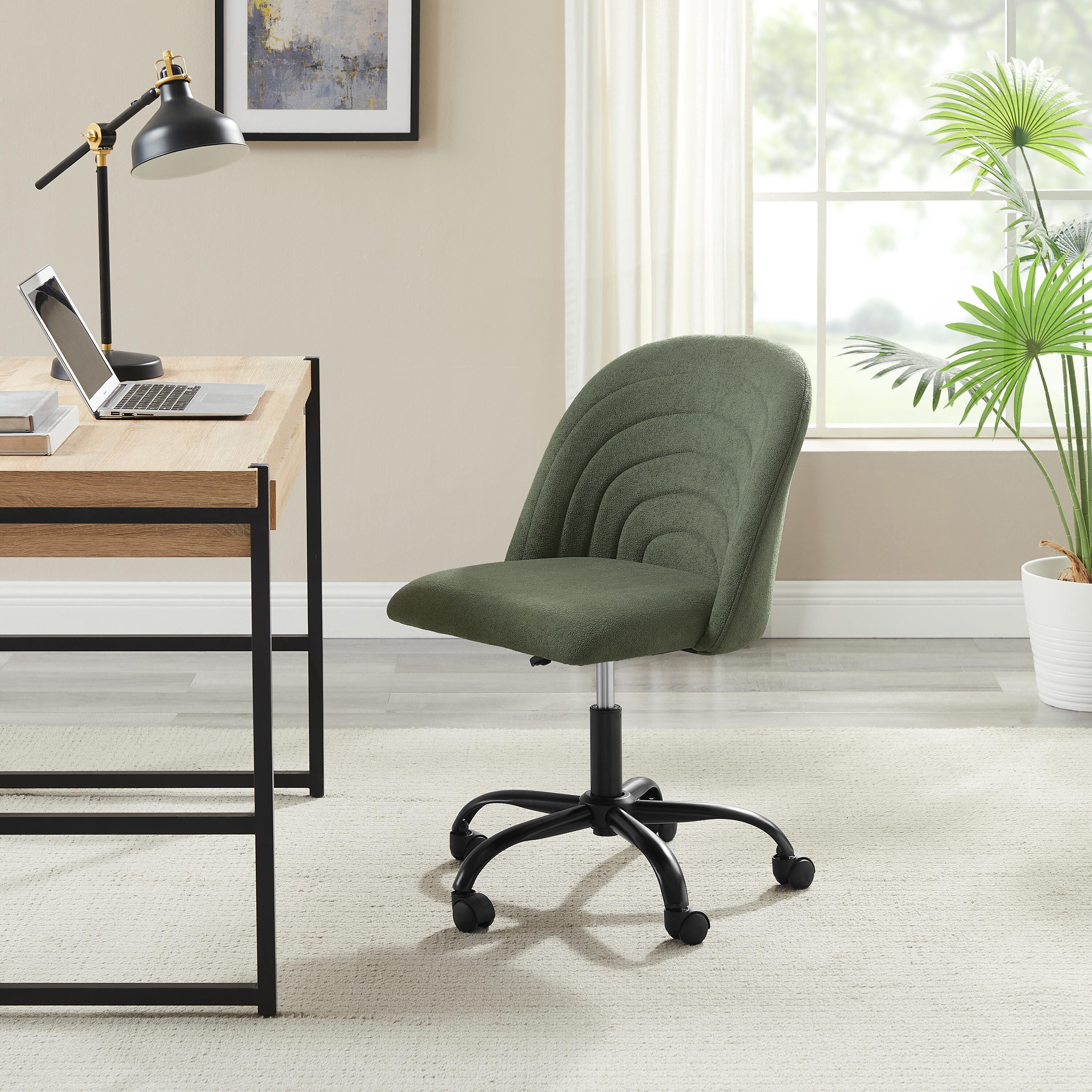 Linon Cate Home Office Desk Chair, Green, large