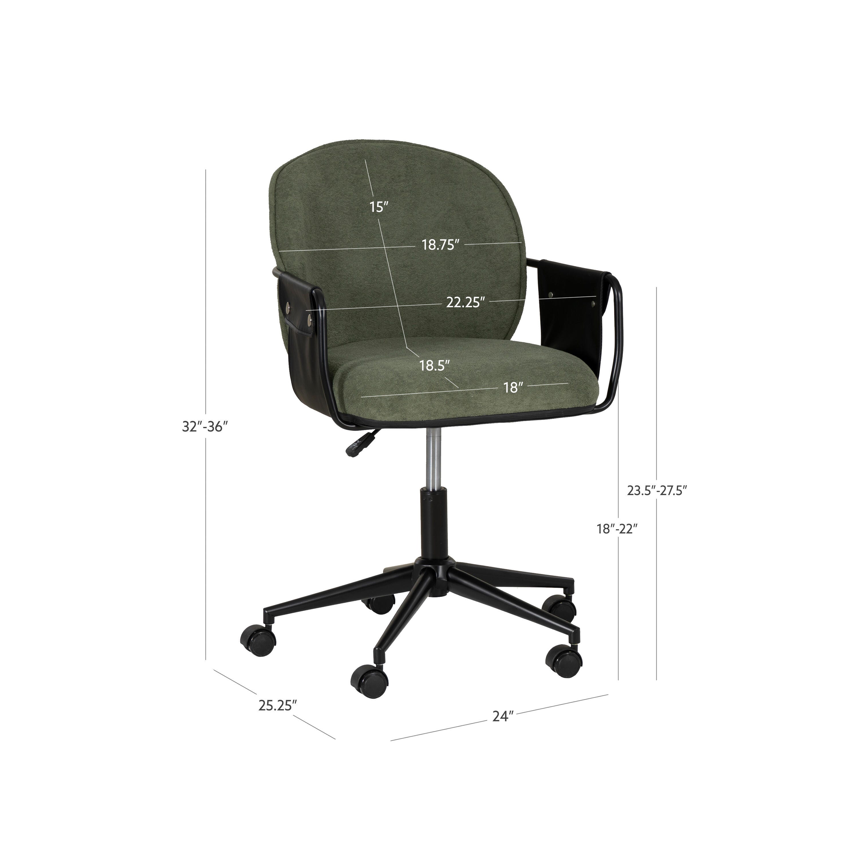 Linon Kami Home Office Desk Chair, , large