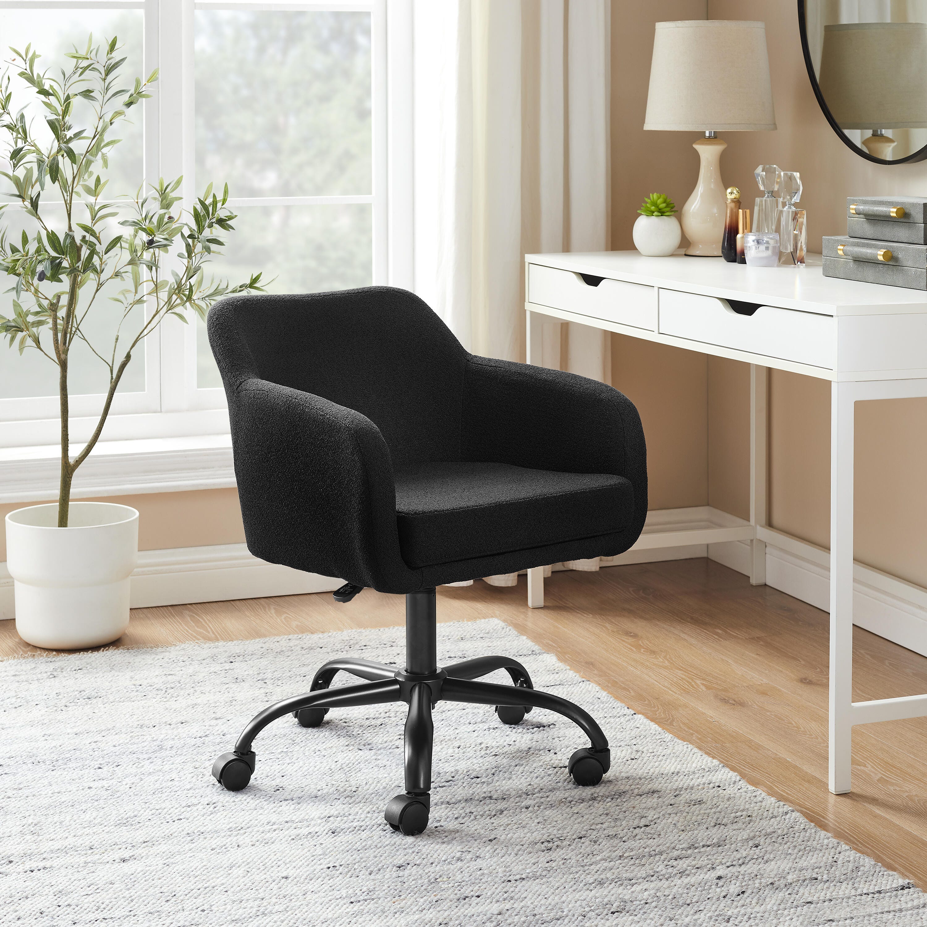 Linon Mason Home Office Desk Chair, Black, large