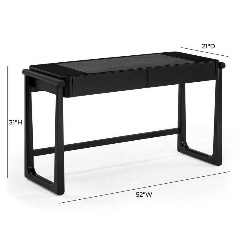 TOV Furniture Alfalfa 21" Home Office Desk, Black, large