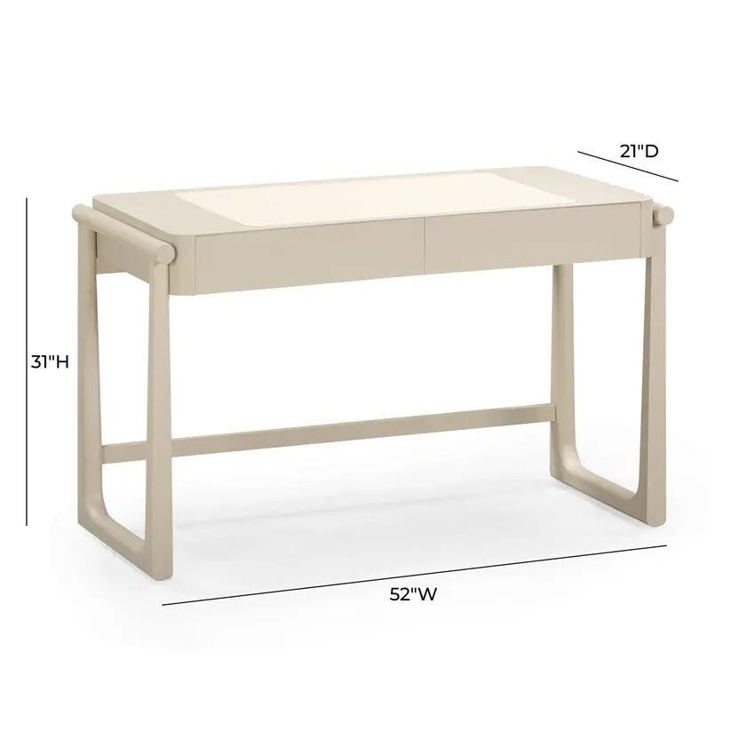 TOV Furniture Alfalfa 21" Home Office Desk, Taupe, large