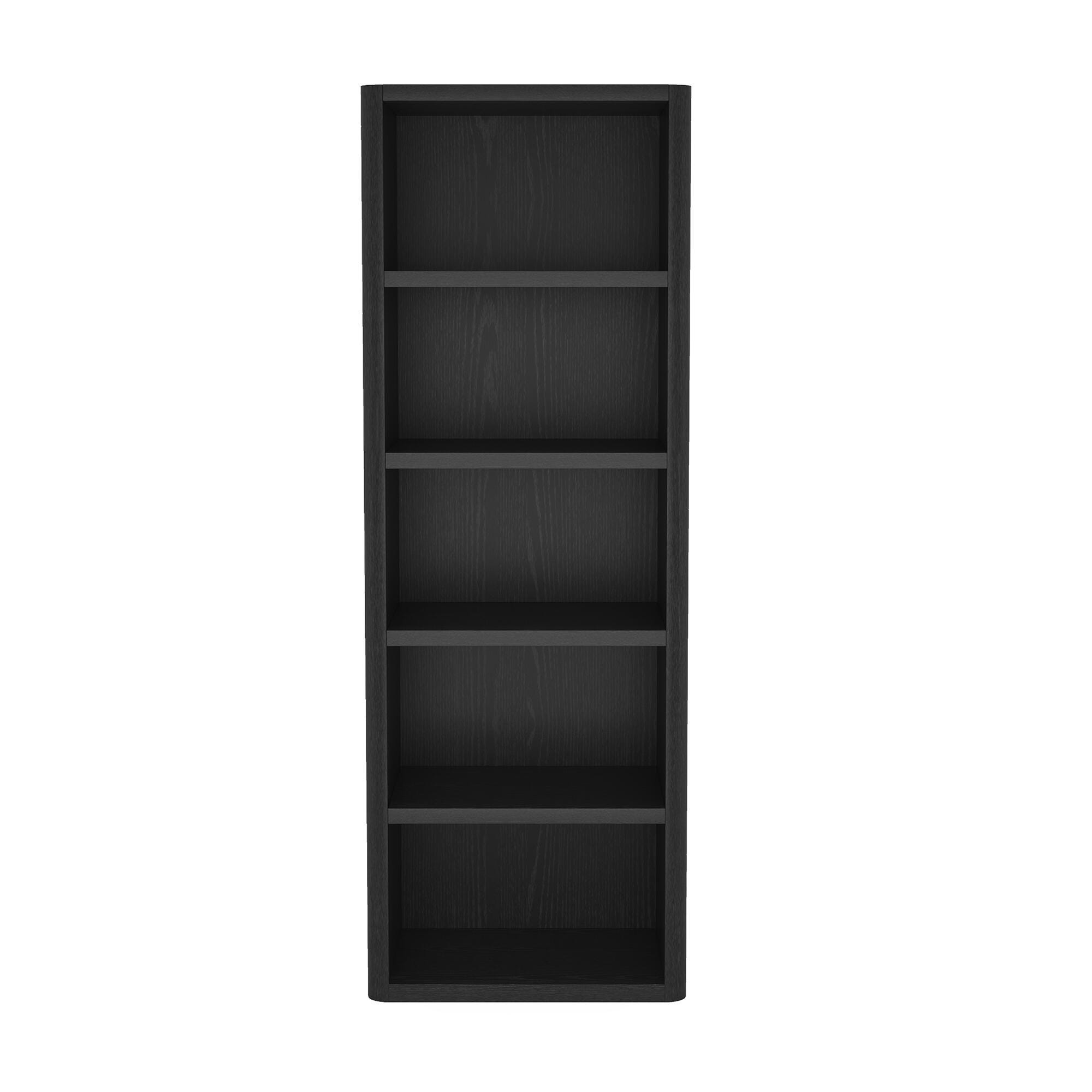 Manhattan Comfort Rivington 79" Open Bookcase, Black, large