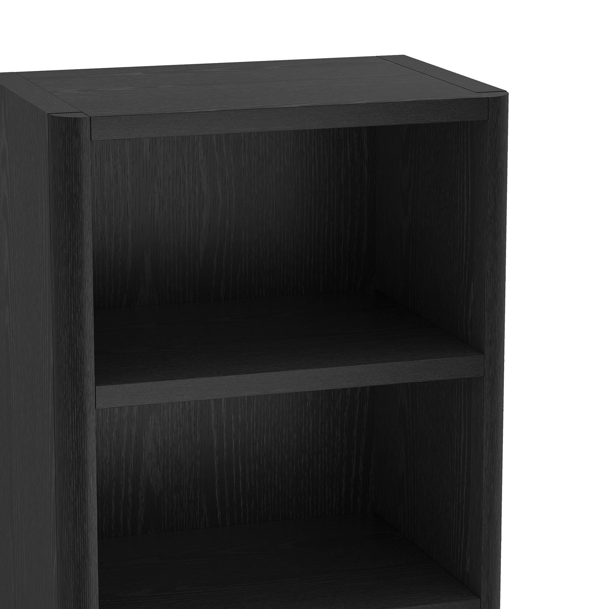 Manhattan Comfort Rivington 79" Open Bookcase, Black, large
