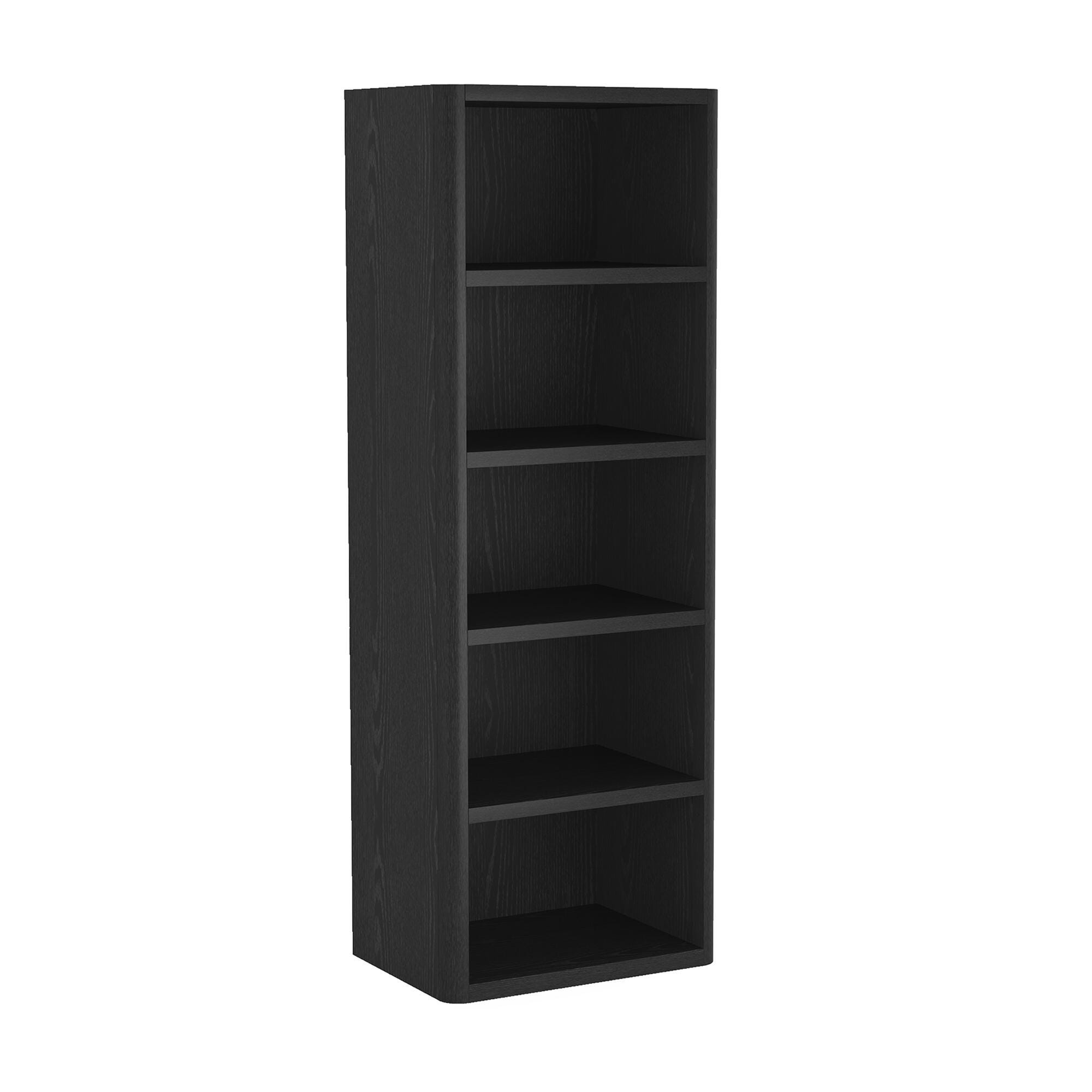 Manhattan Comfort Rivington 79" Open Bookcase, Black, large