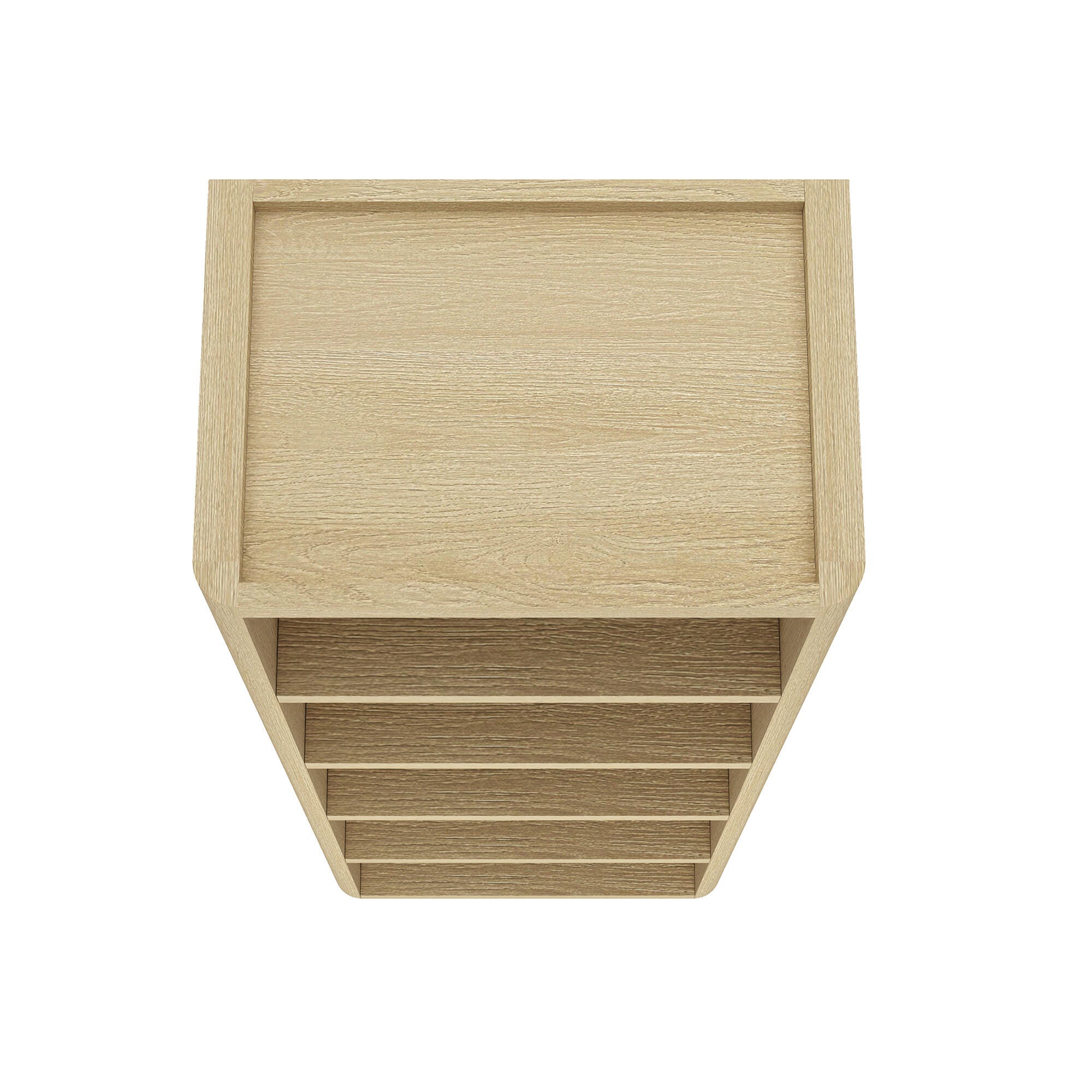 Manhattan Comfort Rivington 79" Open Bookcase, Natural Oak, large