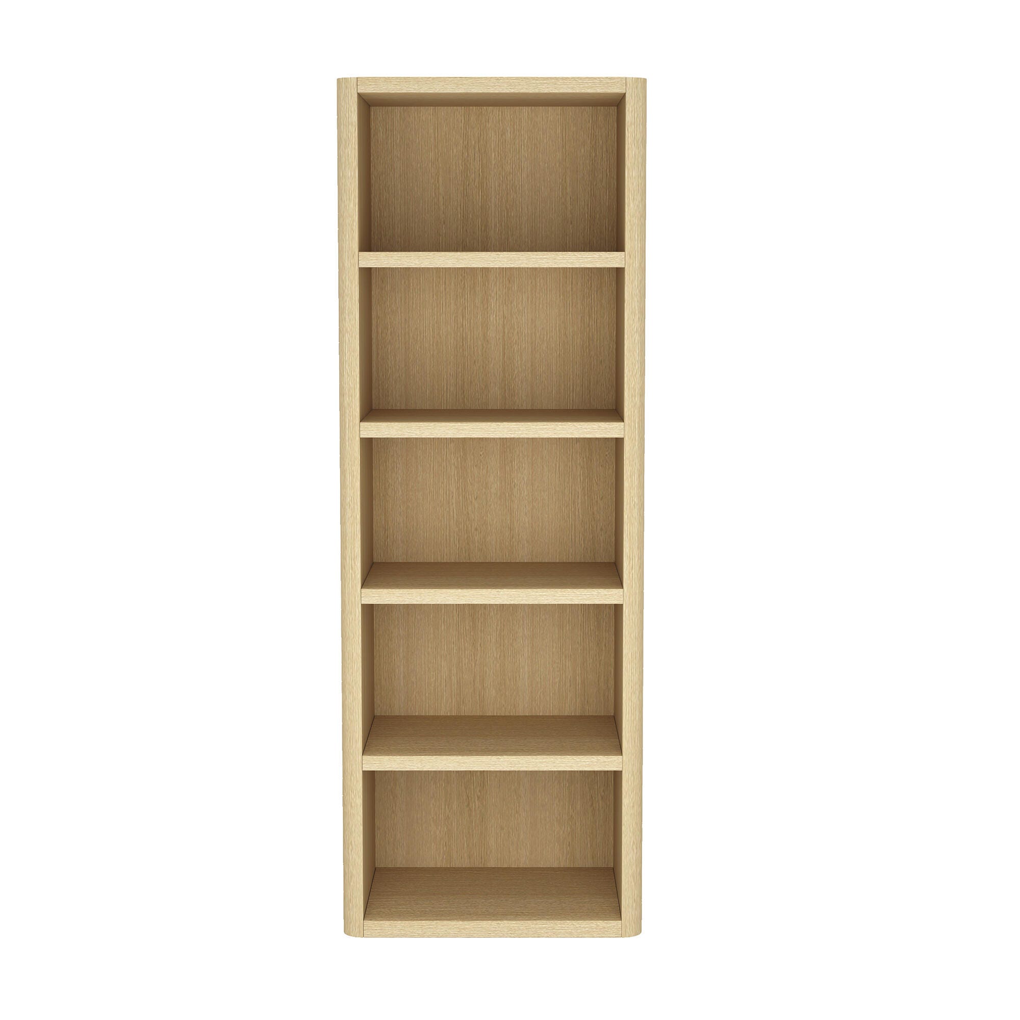 Manhattan Comfort Rivington 79" Open Bookcase, Natural Oak, large