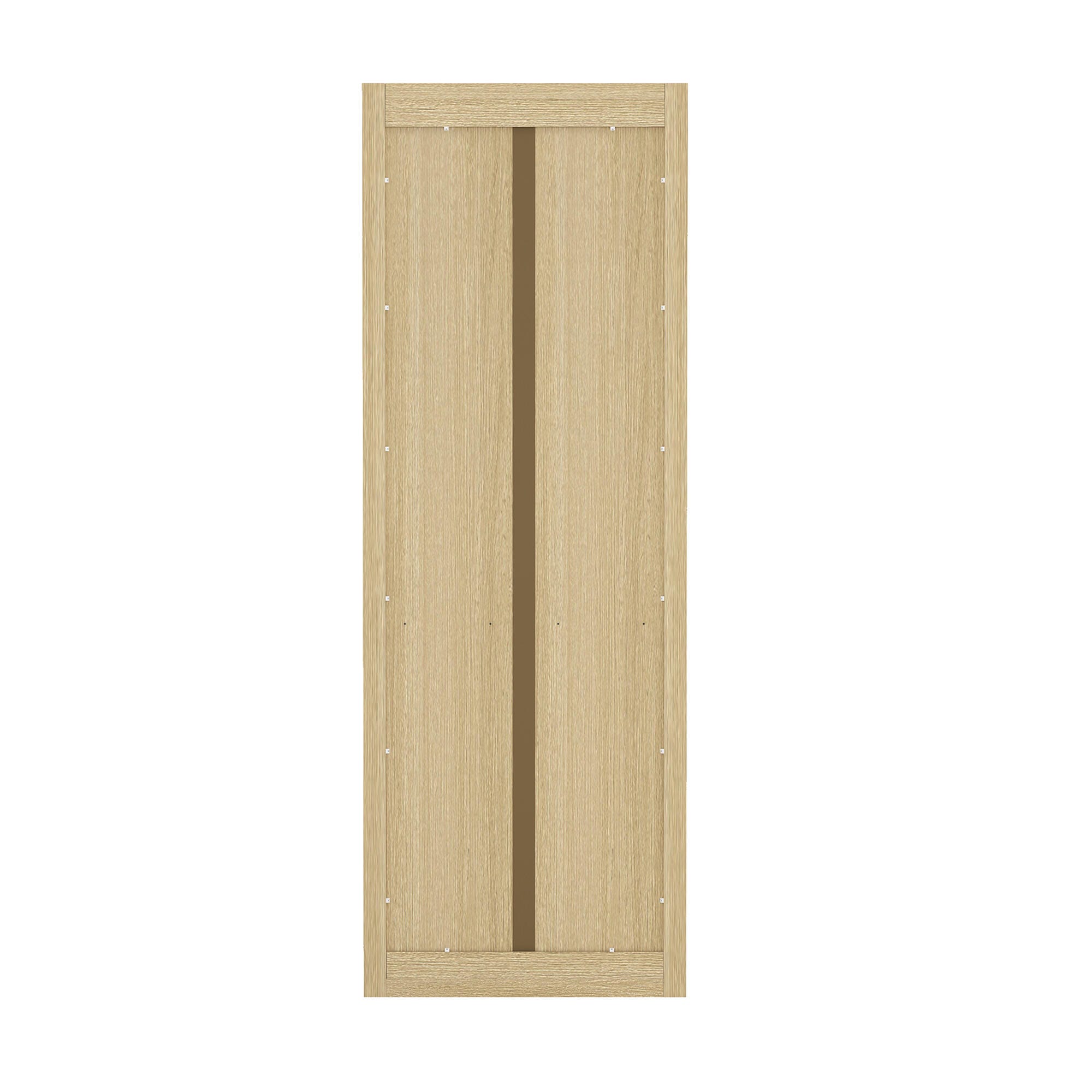 Manhattan Comfort Rivington 79" Open Bookcase, Natural Oak, large