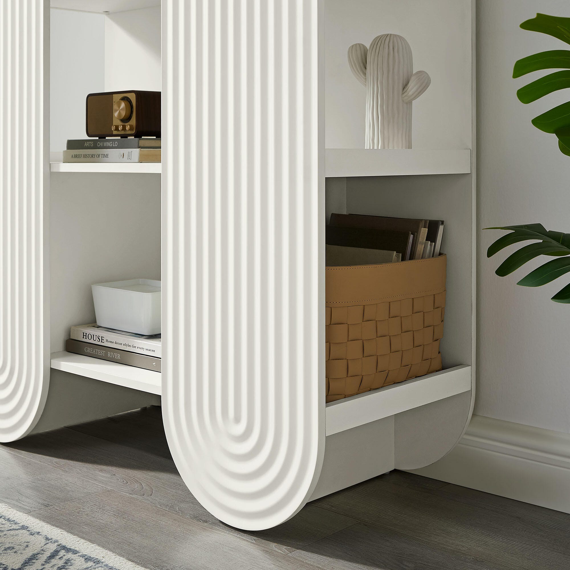 Modway Daydream 58" Bookshelf, White, large