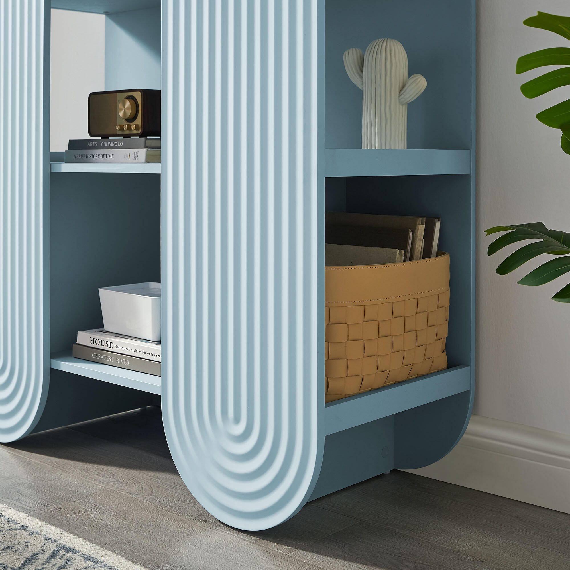 Modway Daydream 58" Bookshelf, Light Blue, large