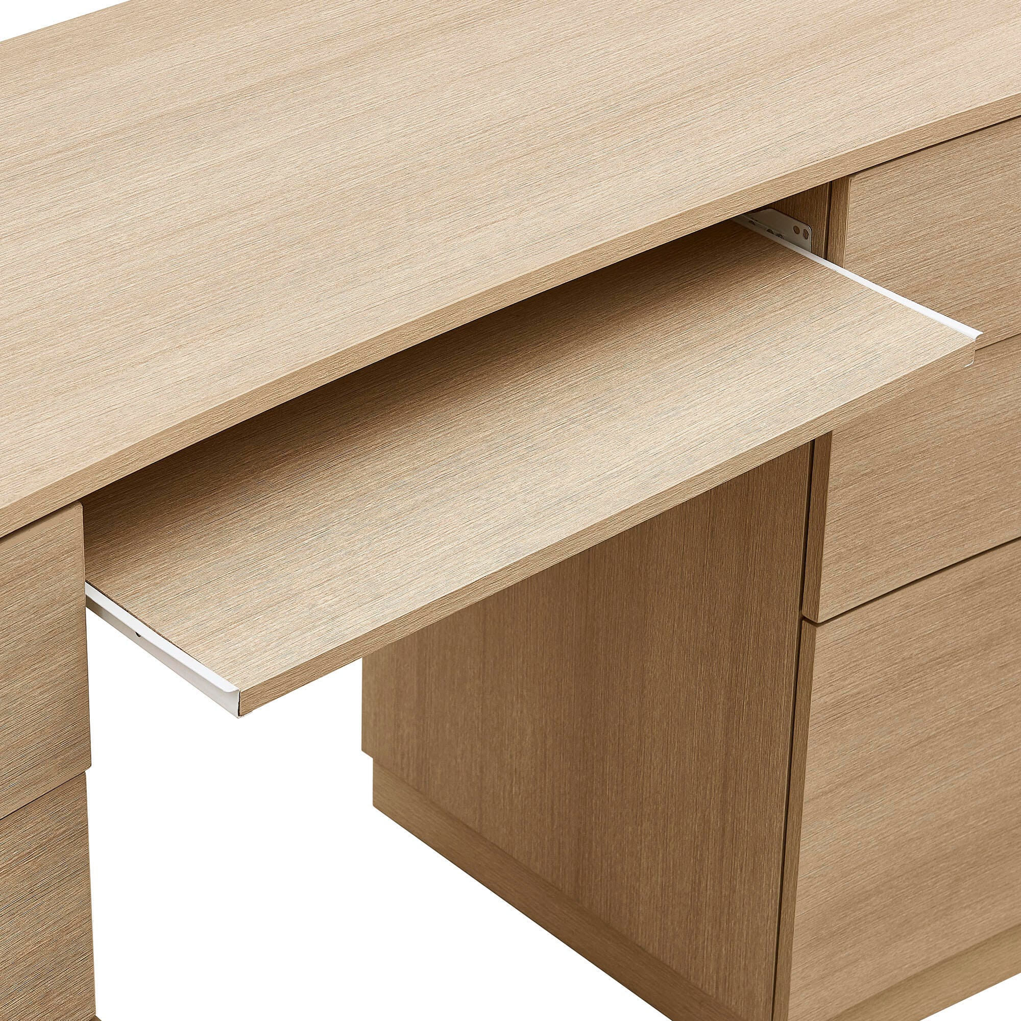 Modway Mirae 55" Home Office Desk, Brushed Light Oak, large