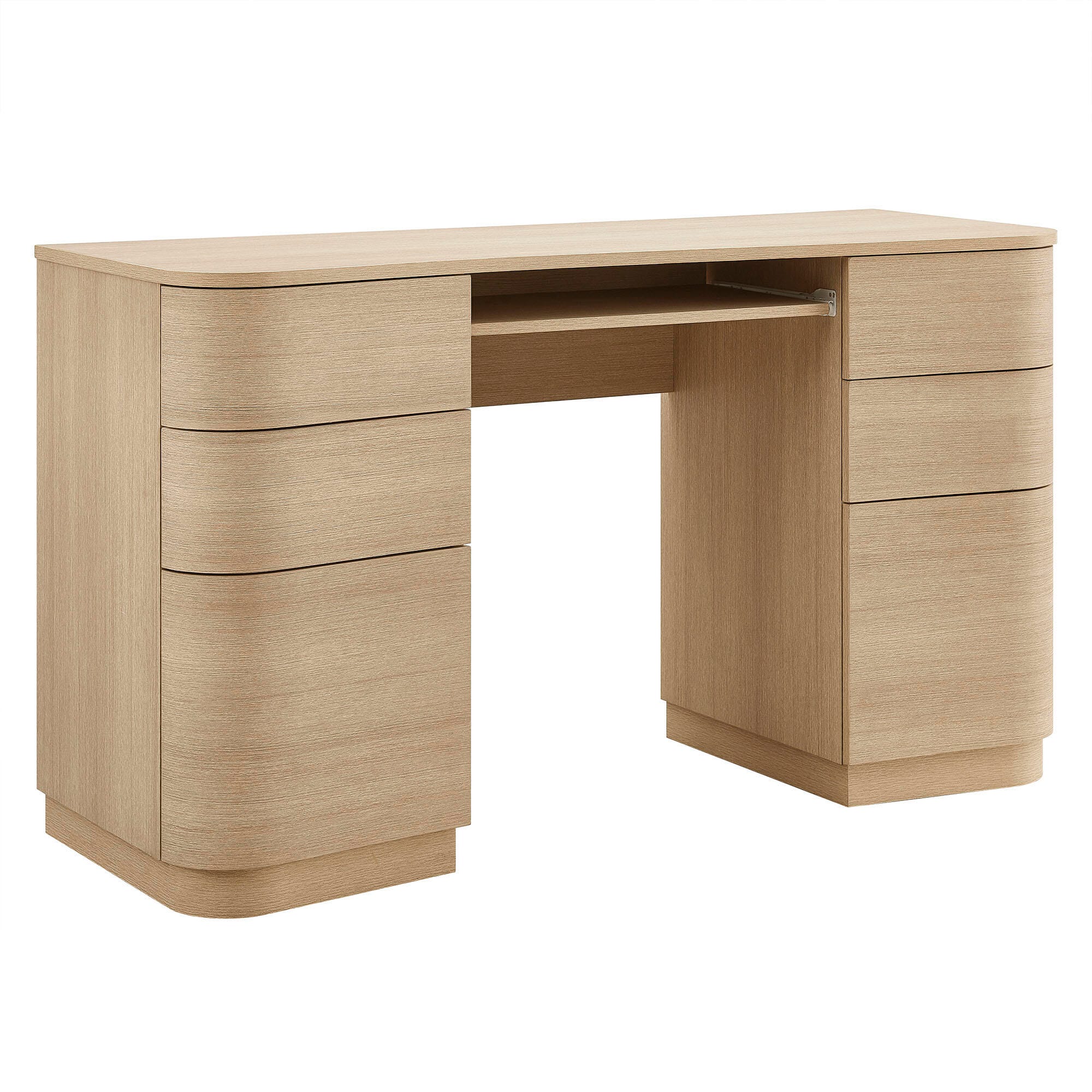 Modway Mirae 55" Home Office Desk, Brushed Light Oak, large